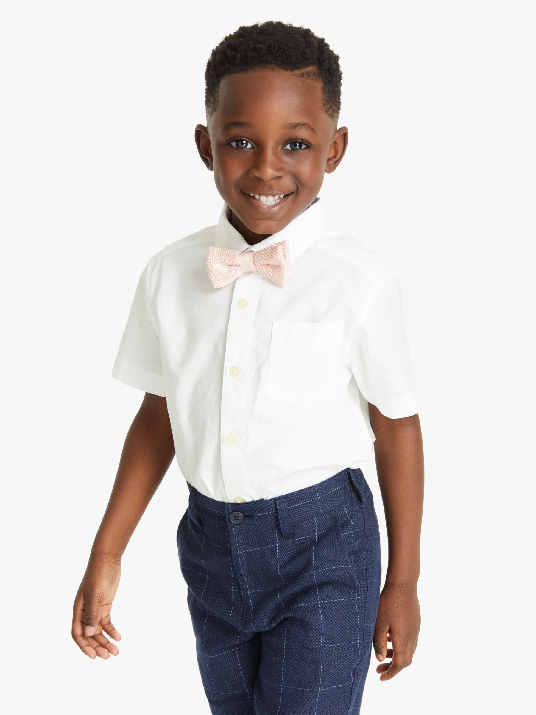 Image of John Lewis and Partners Heirloom Collection Boys Textured Cotton Shirt White