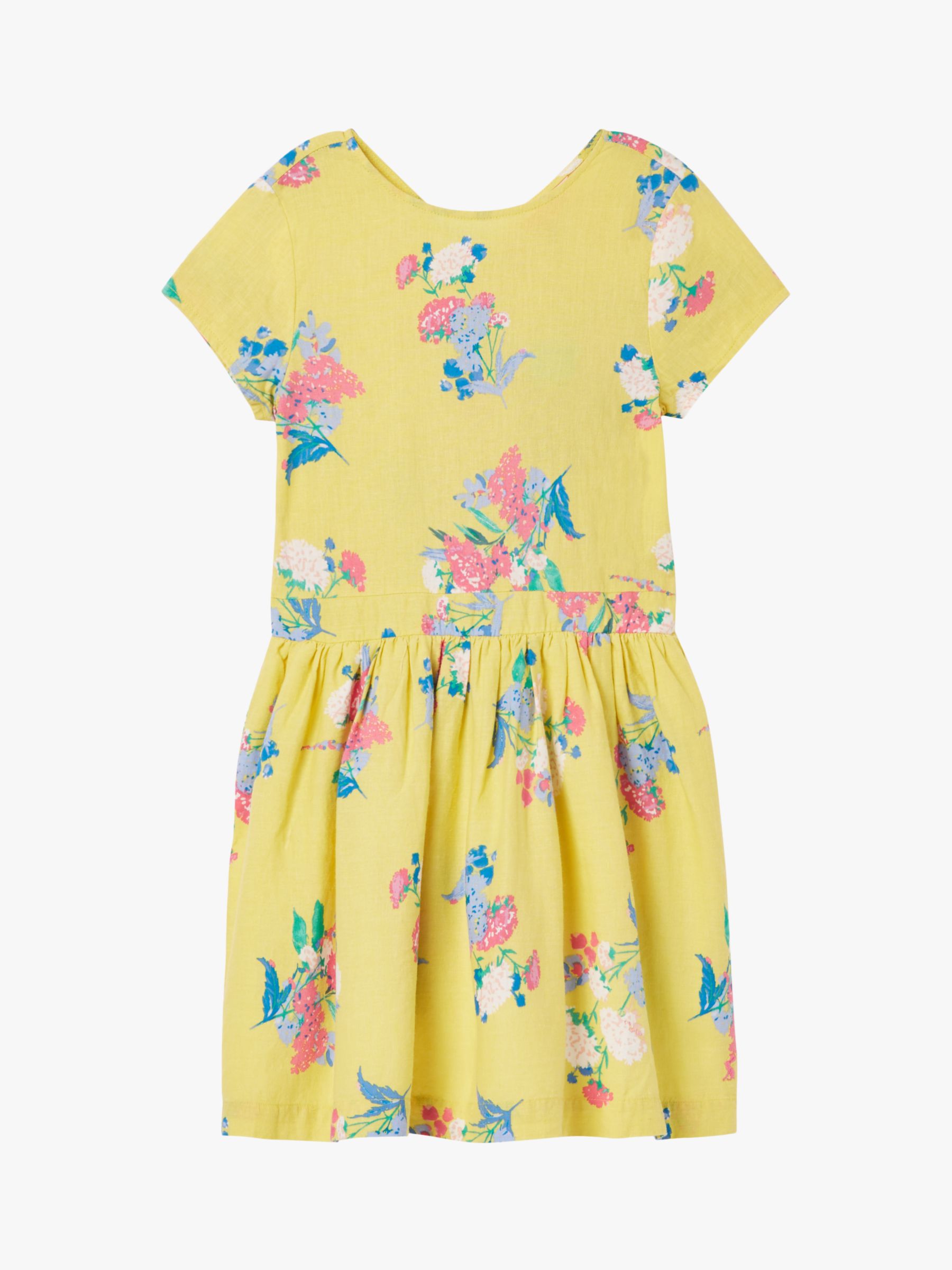 Image of Little Joule Girls Floral Teaparty Dress Yellow