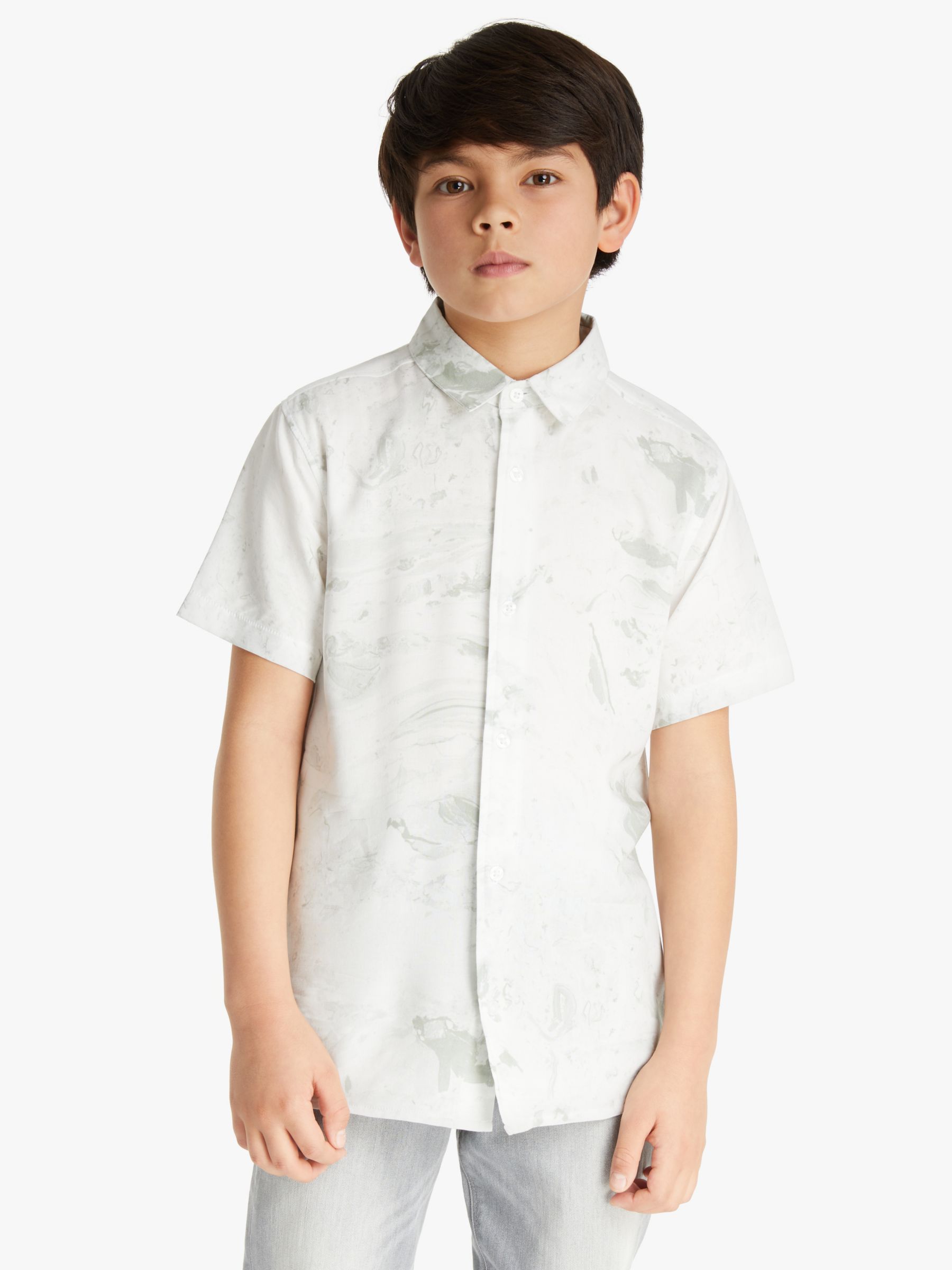 Image of Kin Boys Marble Shirt White