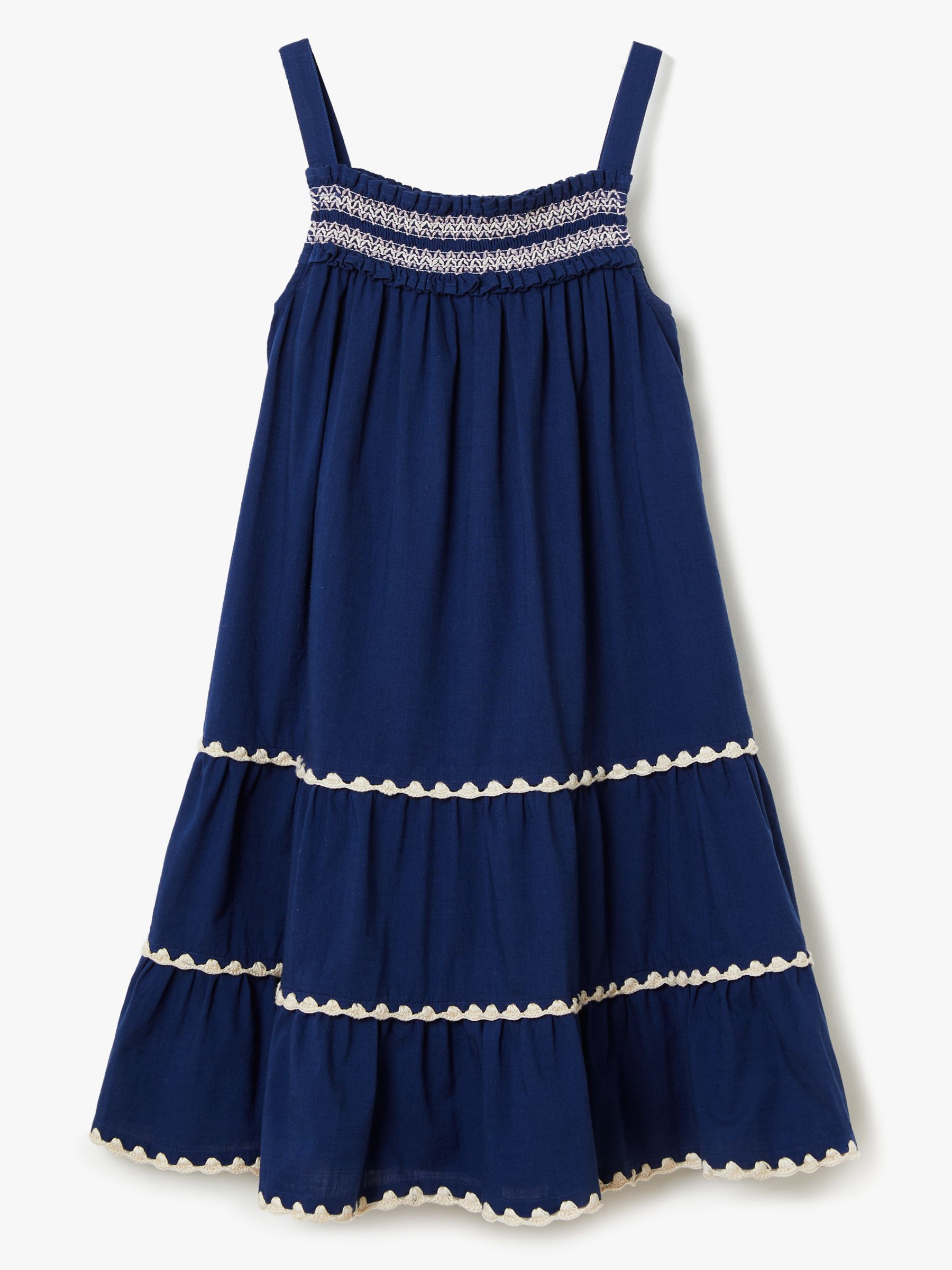 Image of John Lewis and Partners Girls Tiered Dress Navy