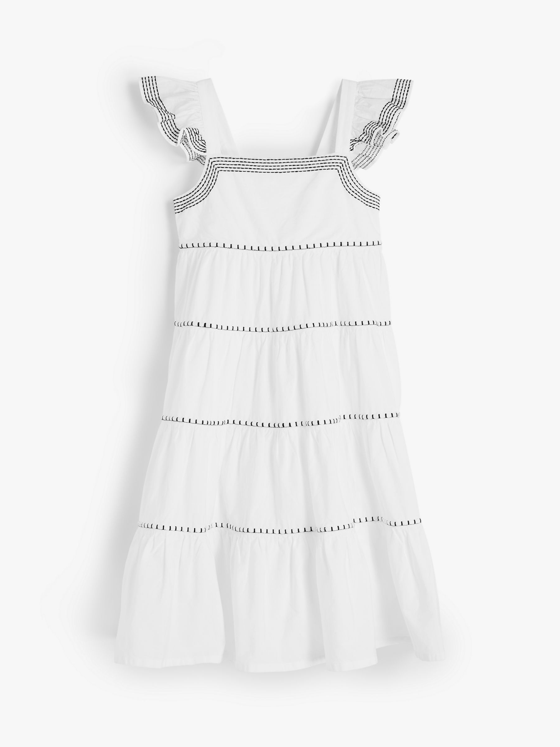 Image of John Lewis and Partners Girls Tiered Dress White