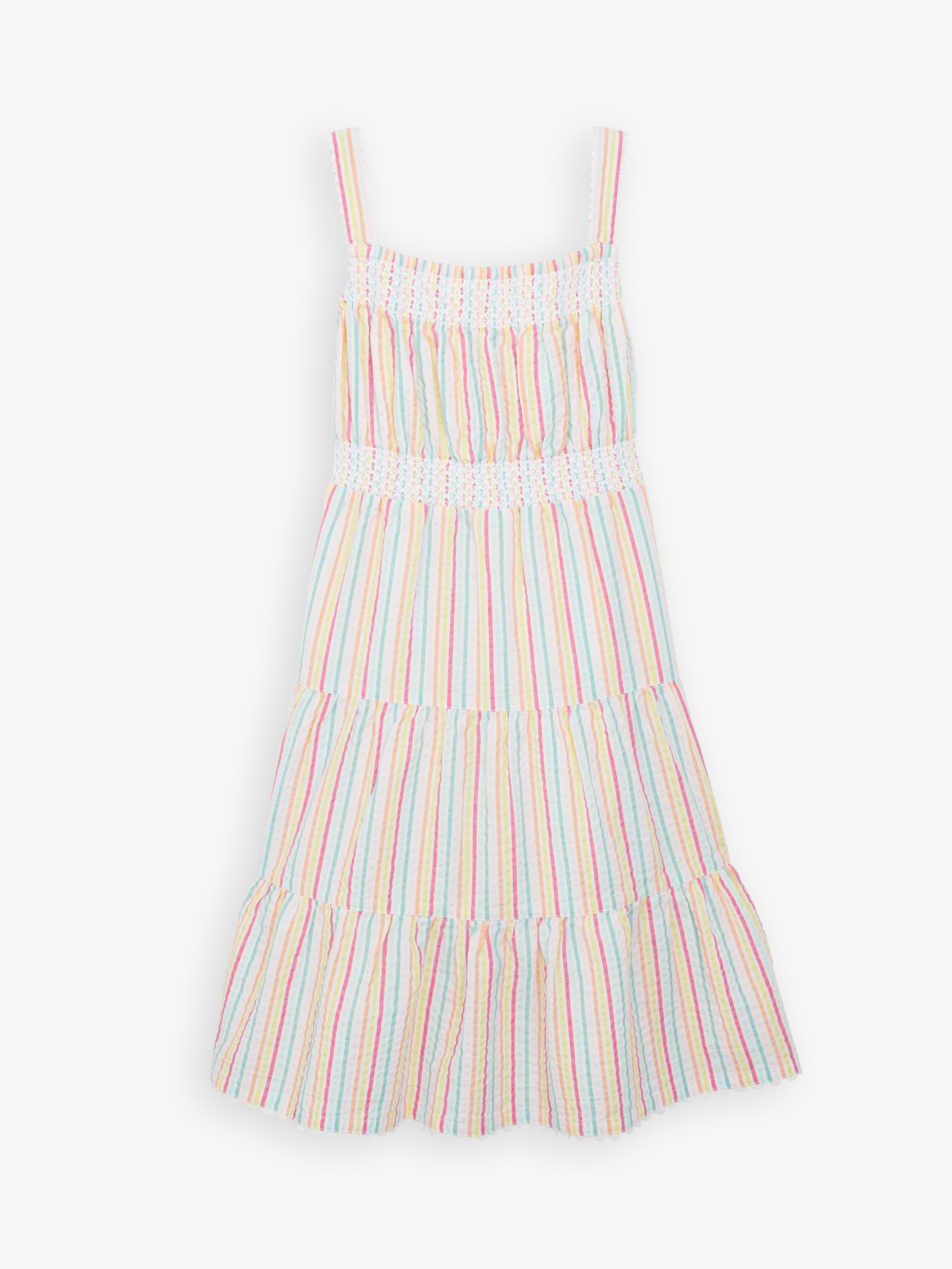 Image of John Lewis and Partners Girls Stripe Tiered Dress Multi