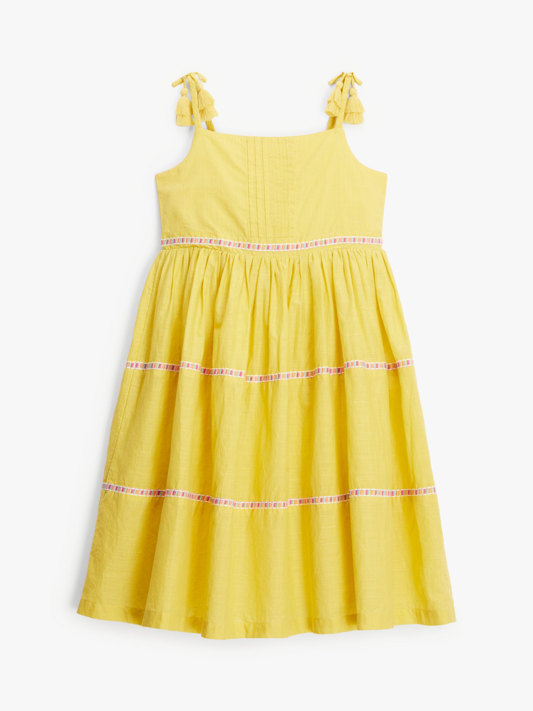 Image of John Lewis and Partners Girls Tiered Dress Yellow