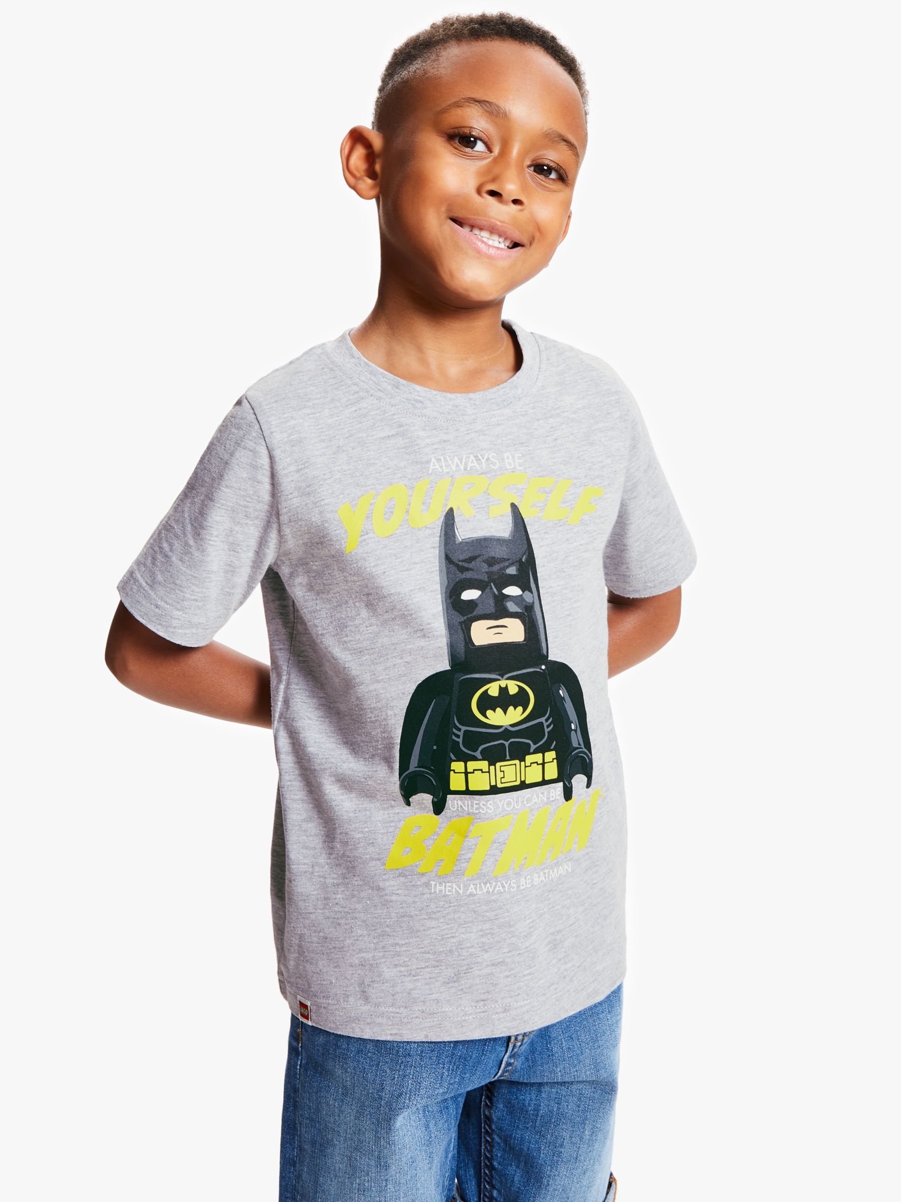 Image of LEGO Batman Boys Short Sleeve TShirt Grey