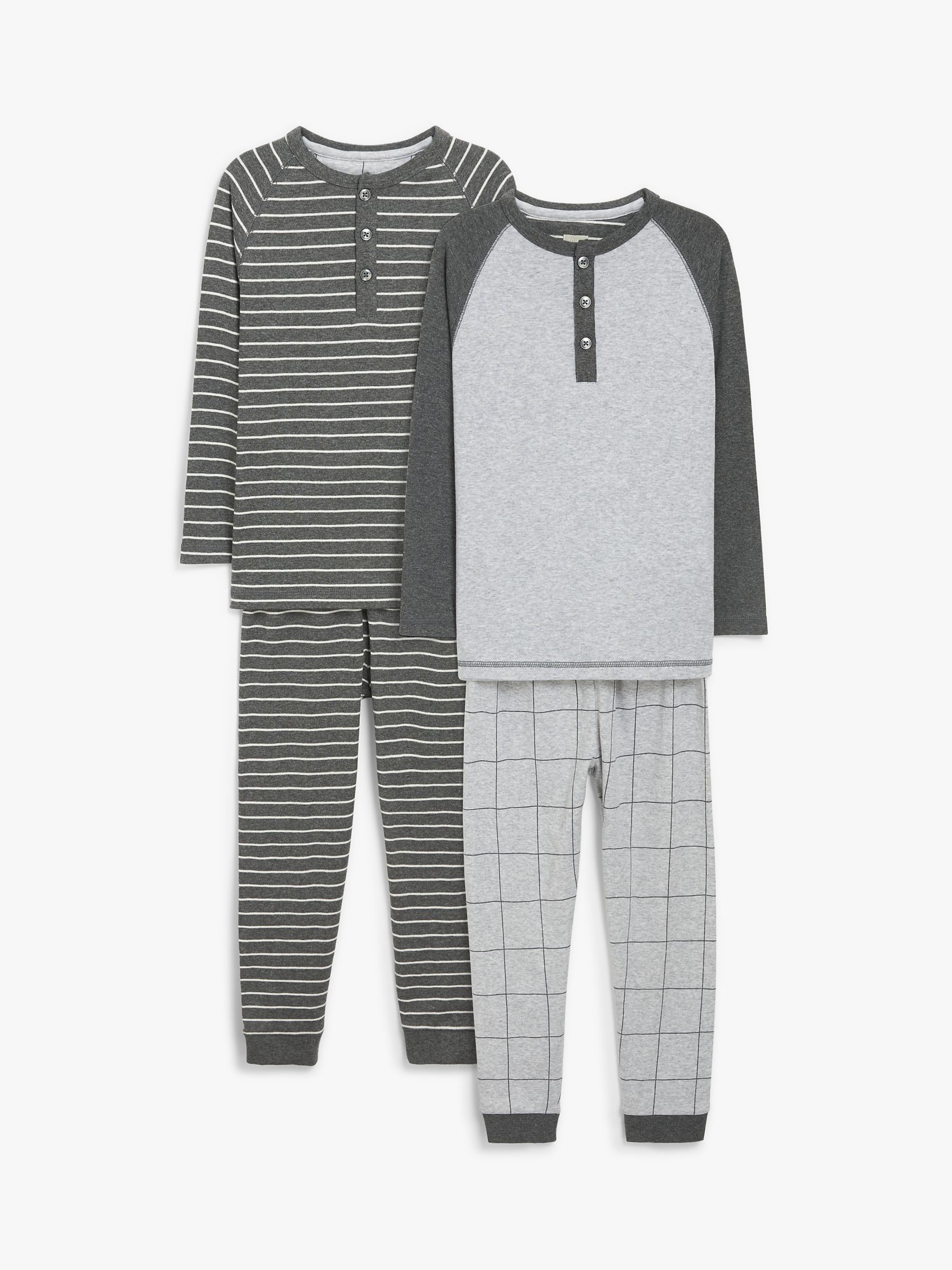 Image of John Lewis and Partners Boys Pyjamas Pack of 2 Grey