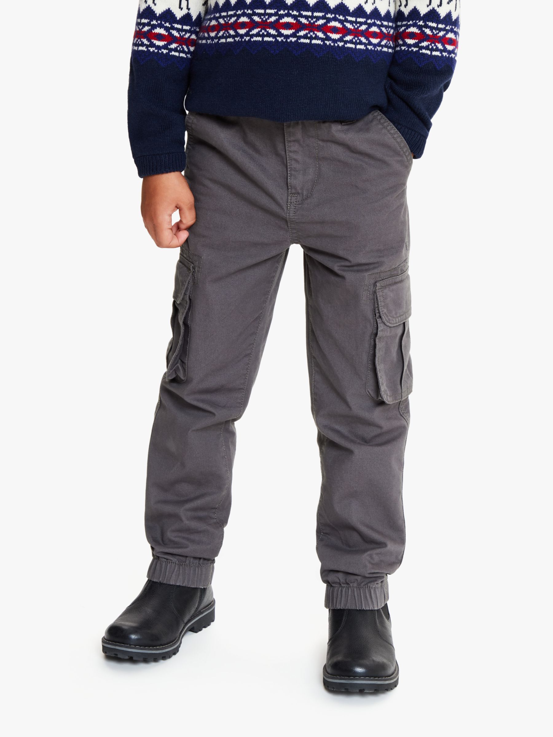 Image of John Lewis and Partners Boys Cuffed Cargo Trousers