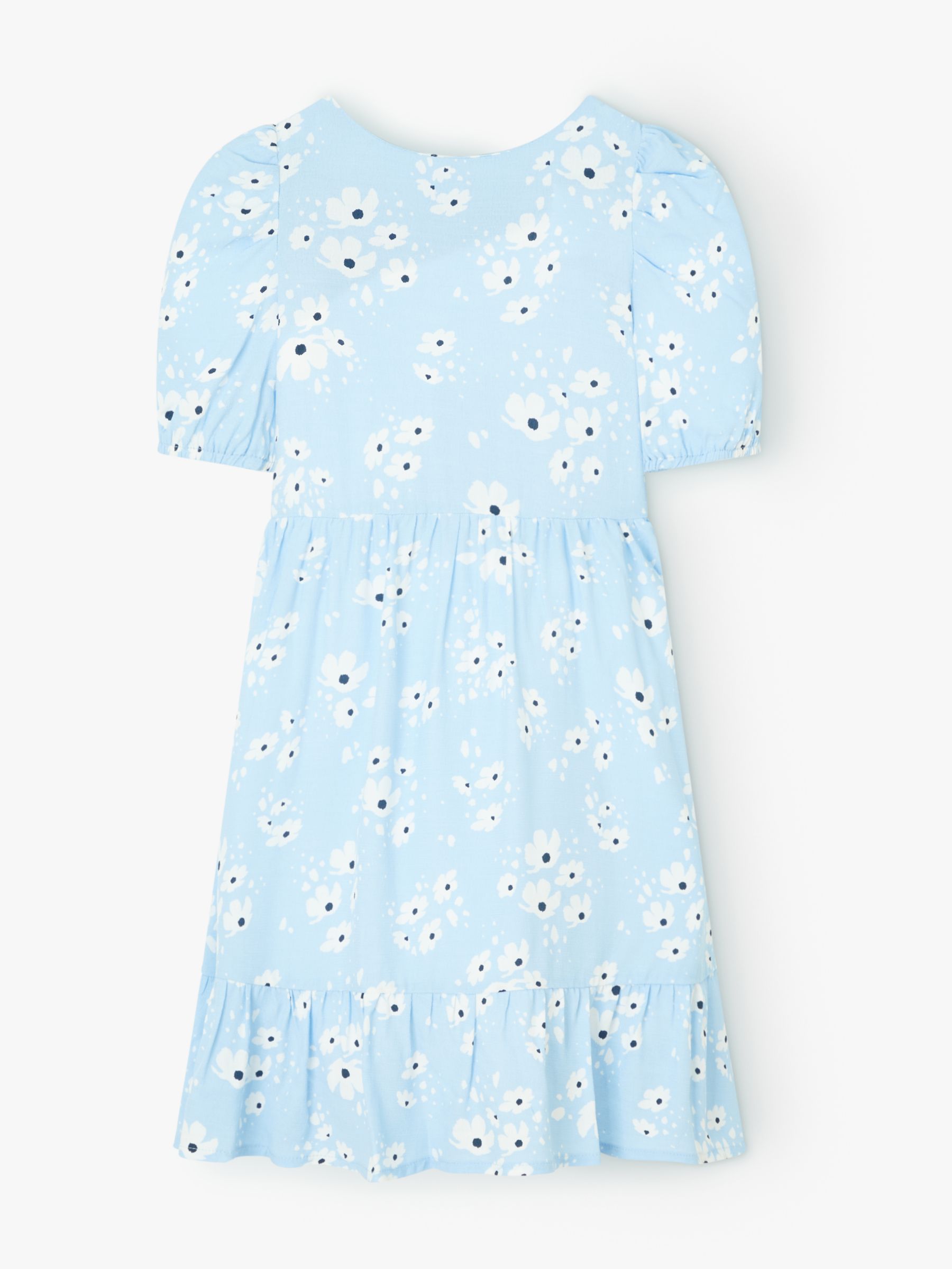 Image of John Lewis and Partners Girls Floral Print Dress Blue