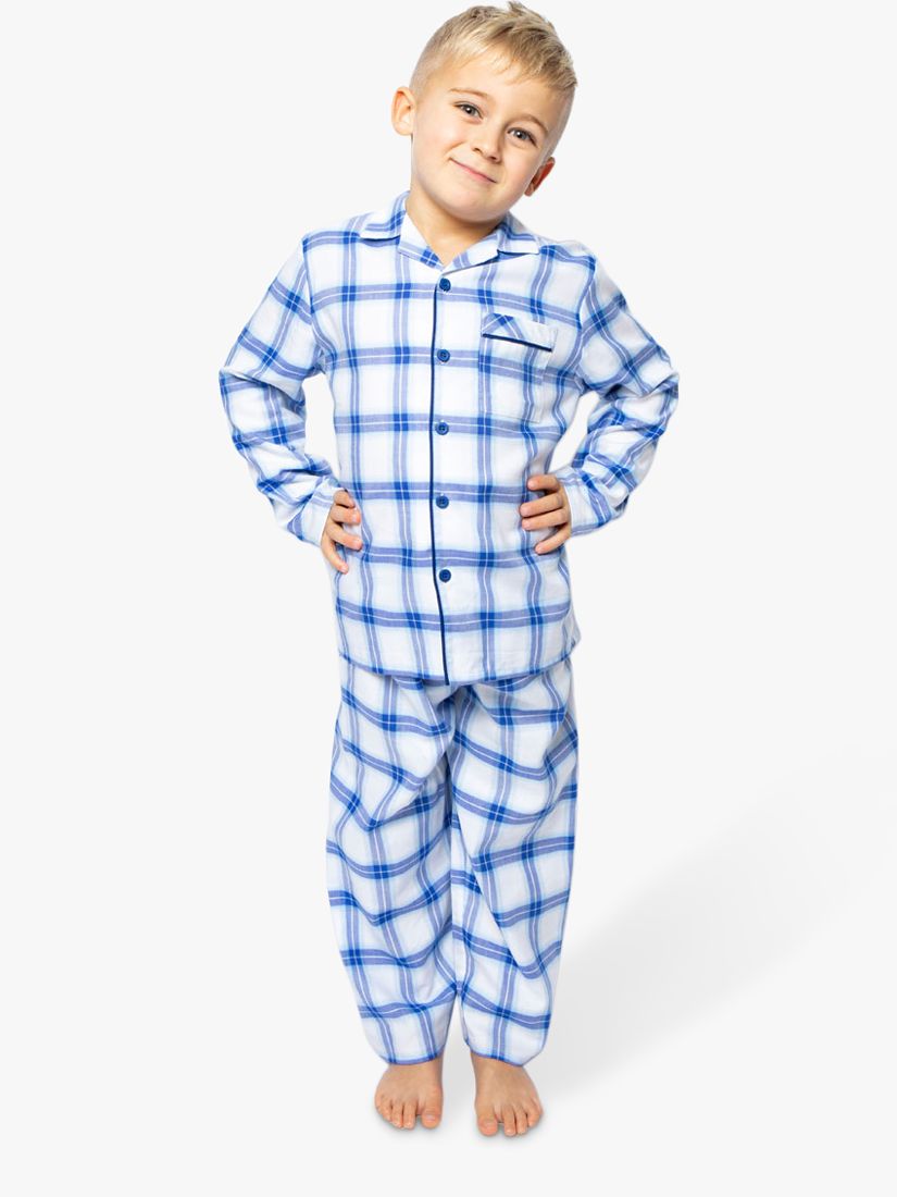 Image of Cyberjammies Boys Check Pyjamas Blue