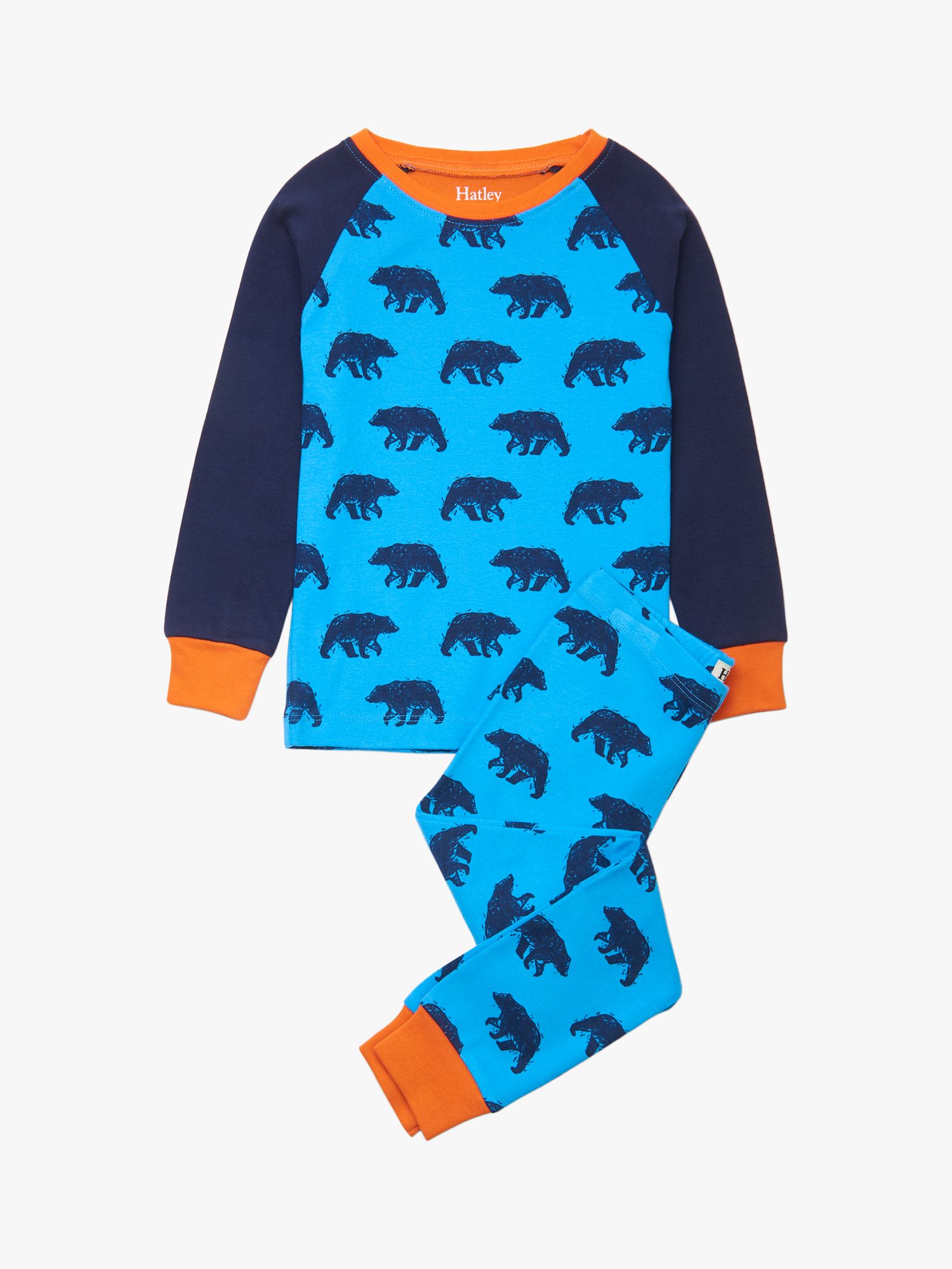 Image of Hatley Boys Organic Cotton Bear Pyjama Set Blue