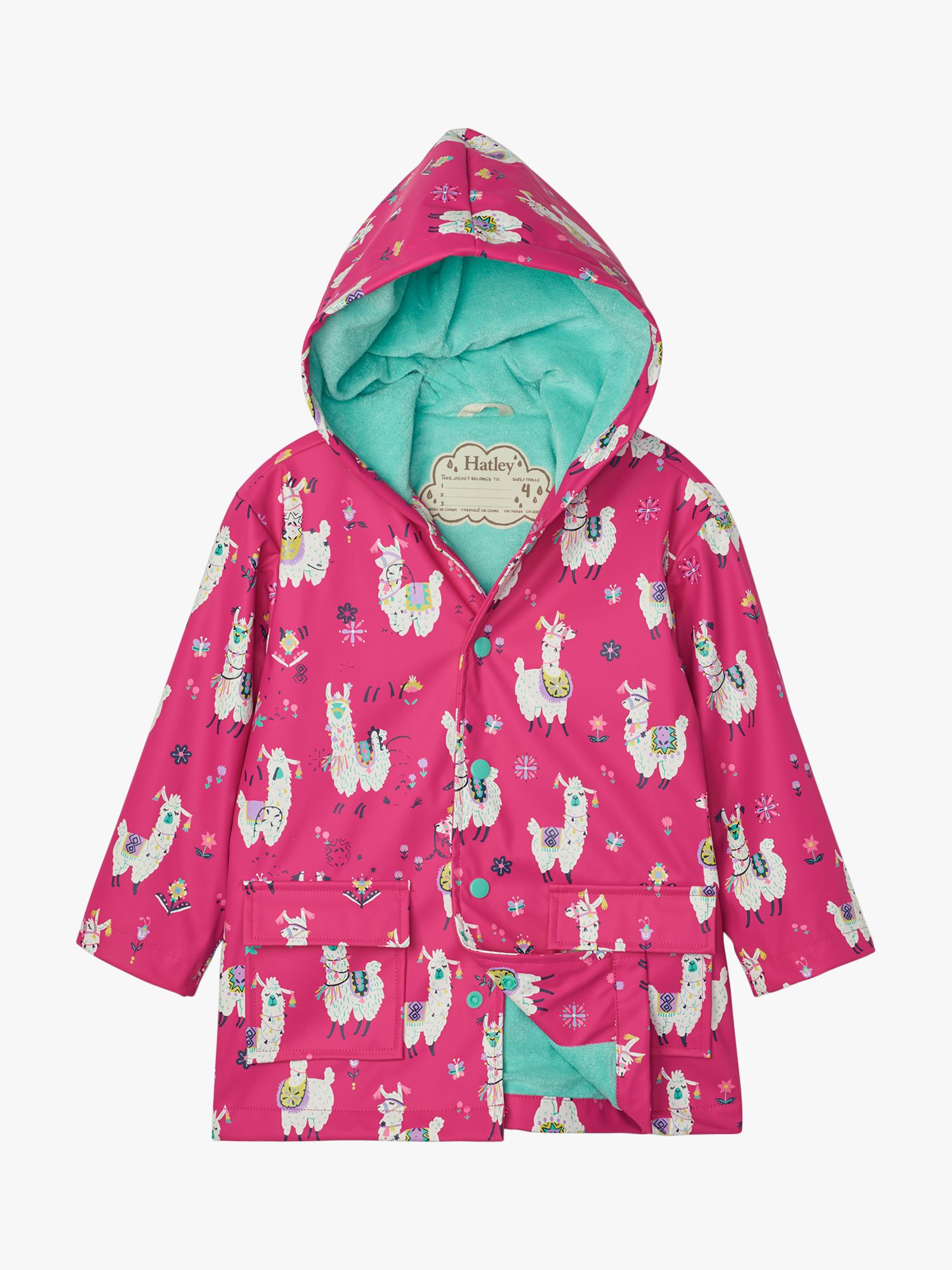 Image of Hatley Girls Alpaca Raincoat Pink