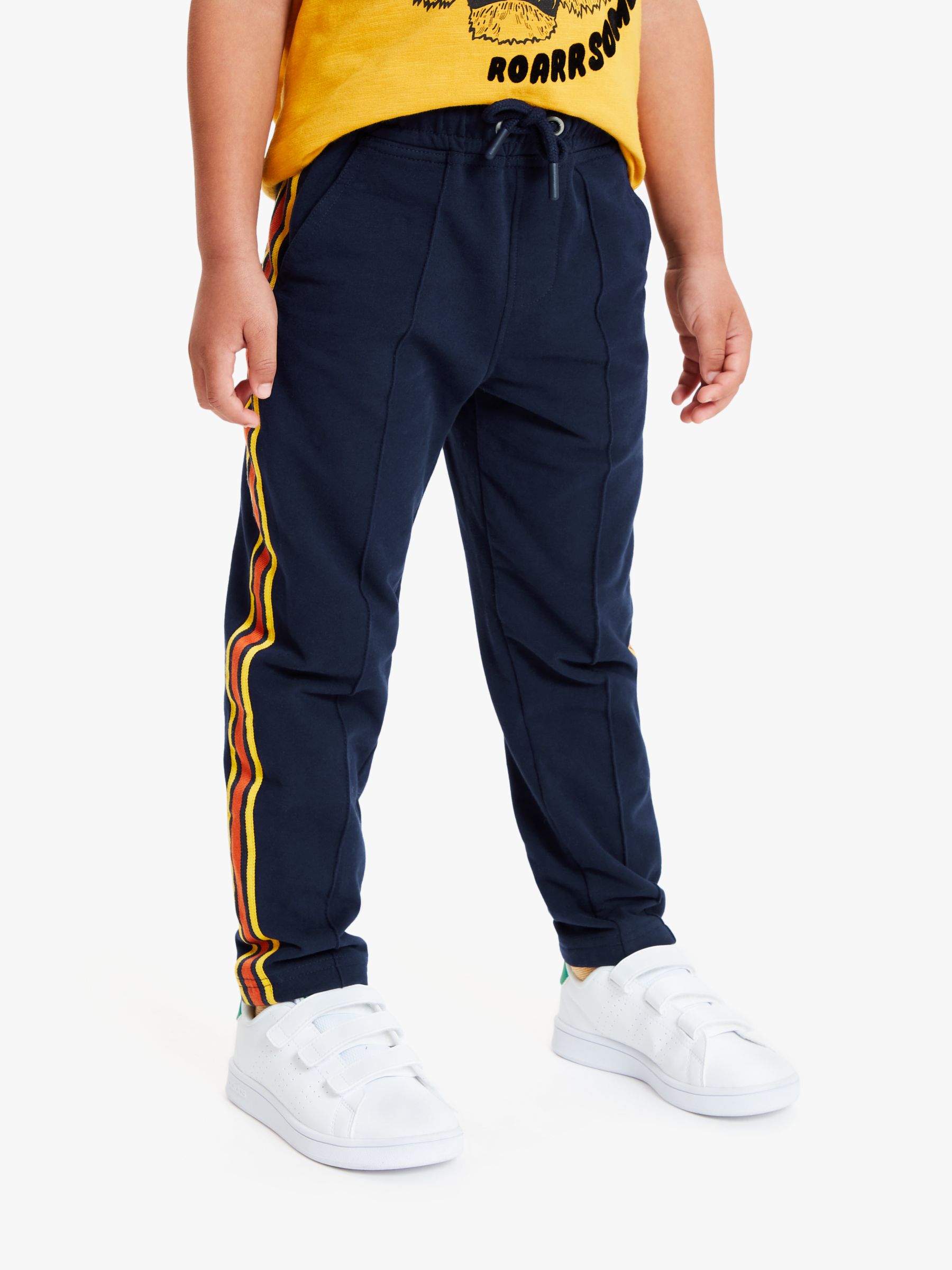 Image of John Lewis and Partners Boys Taped Stripe Joggers Navy