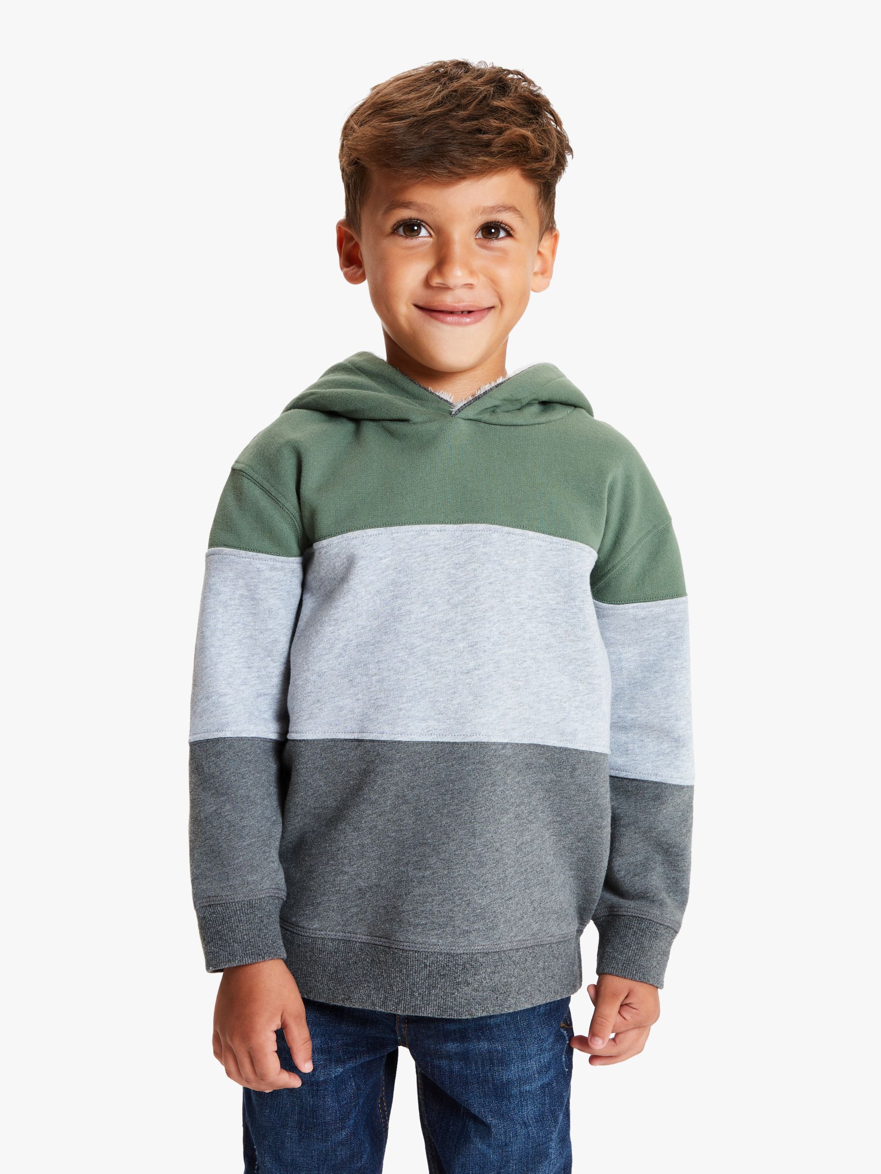 Image of John Lewis and Partners Boys BorgLined Hoodie Grey