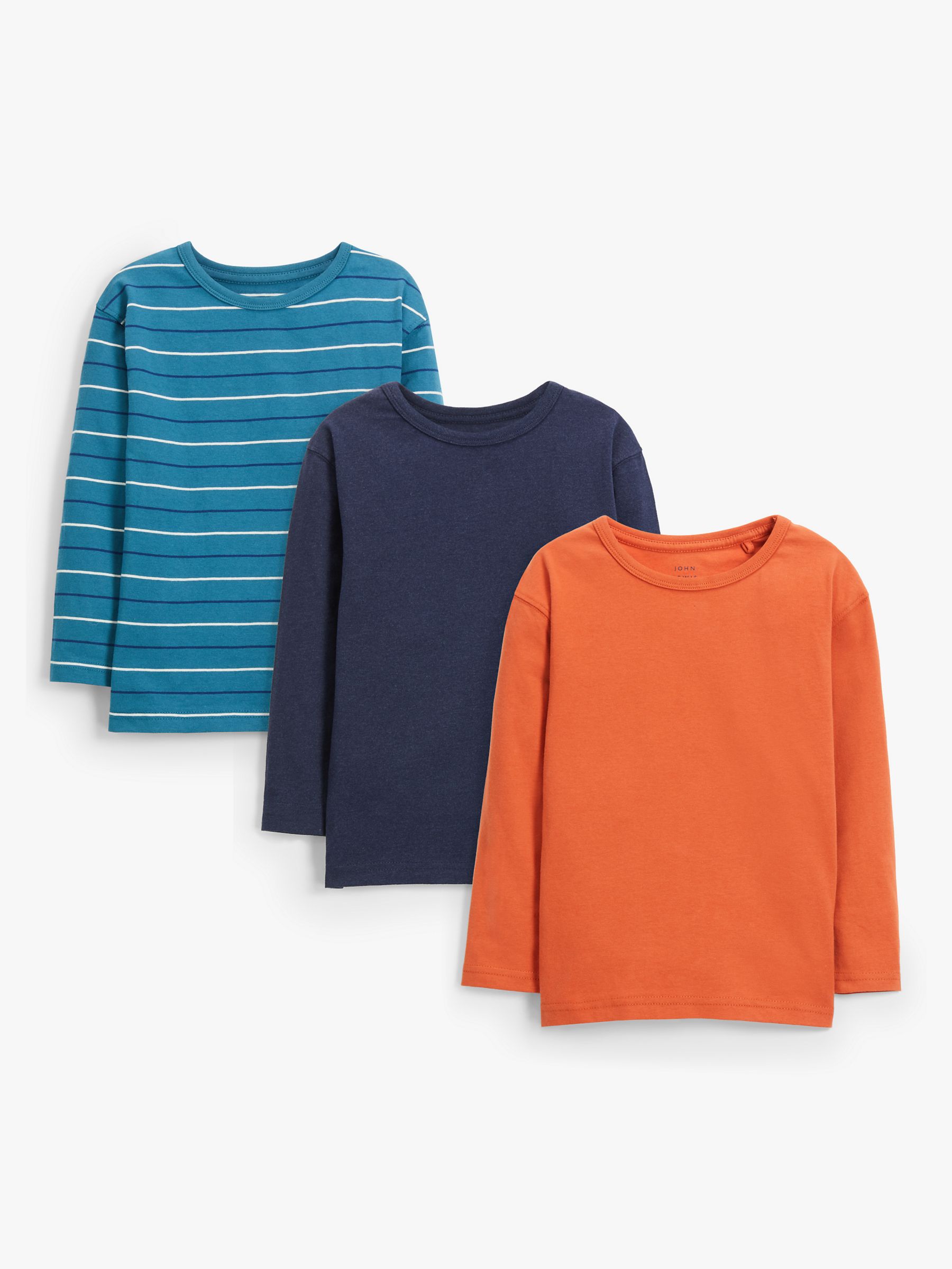 Image of John Lewis and Partners Boys Mix Long Sleeve Tops Pack of 3 Multi