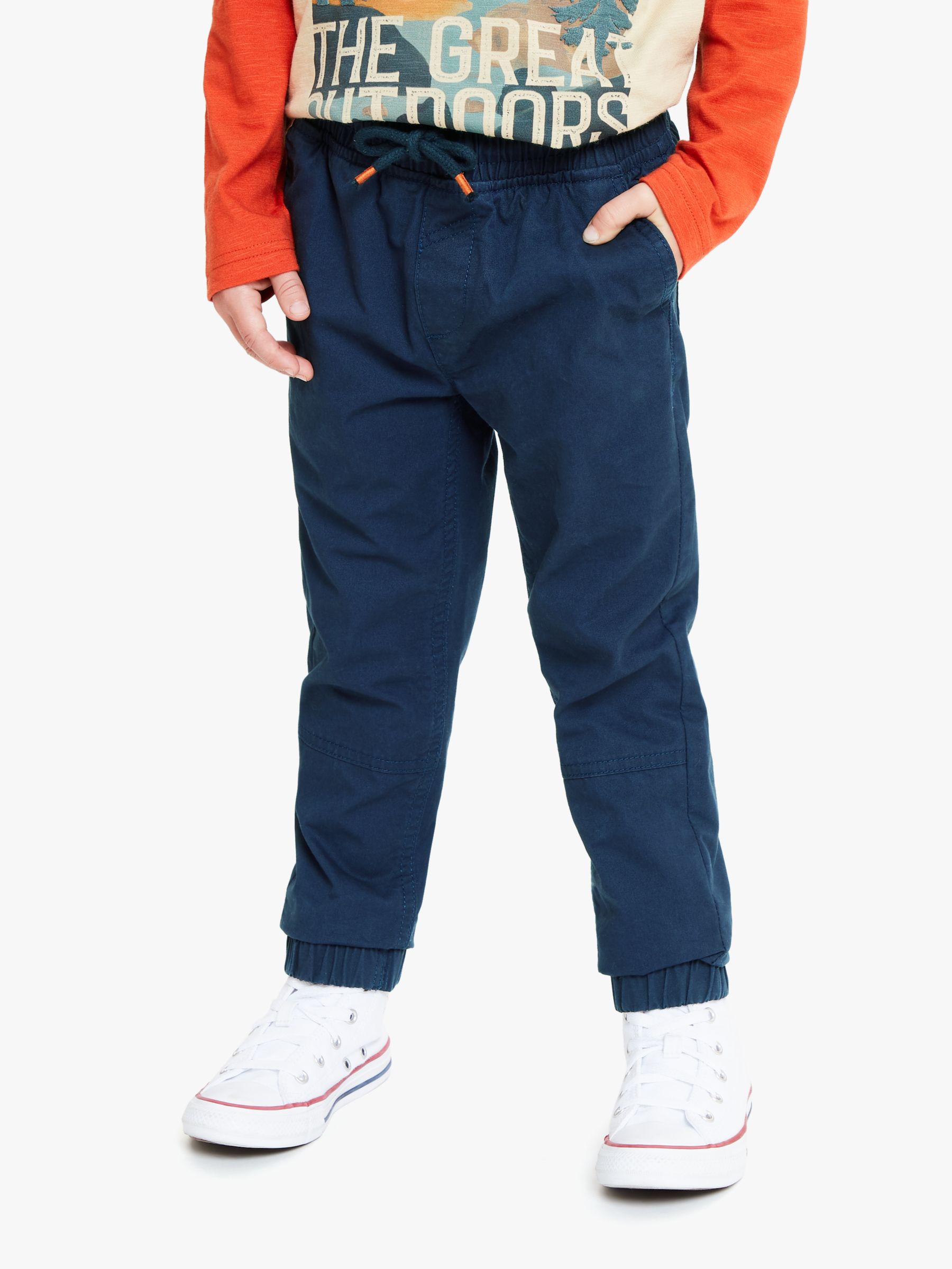 Image of John Lewis and Partners Boys Pull On Cargo Trousers Navy