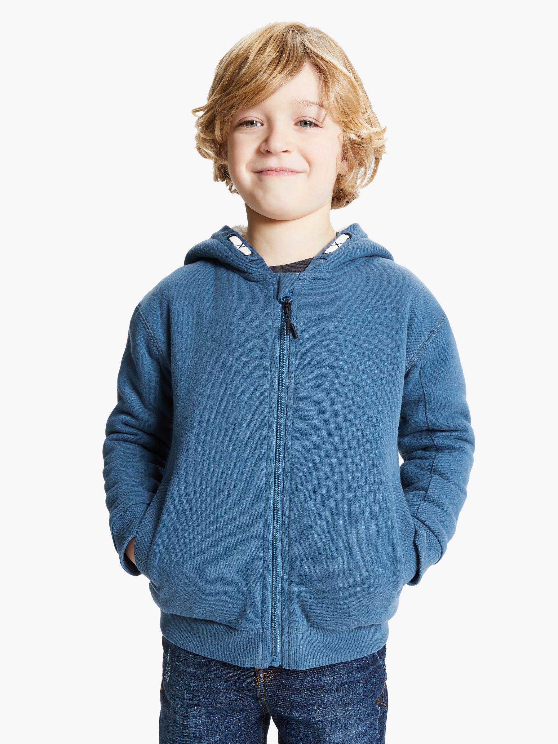Image of John Lewis and Partners Boys BorgLined Zip Through Hoodie