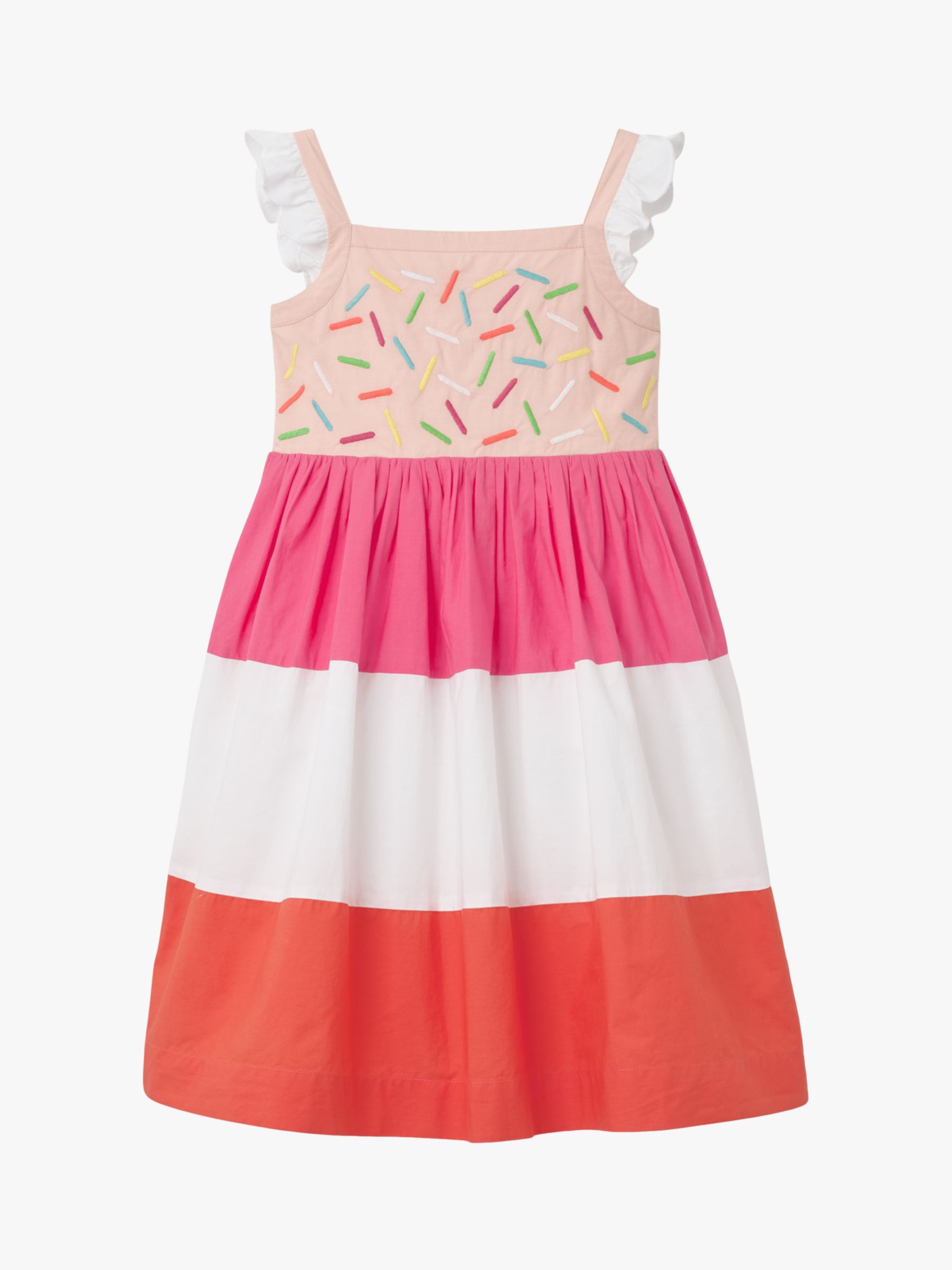 Image of Mini Boden Girls Embellished Frill Sleeve Dress Pink