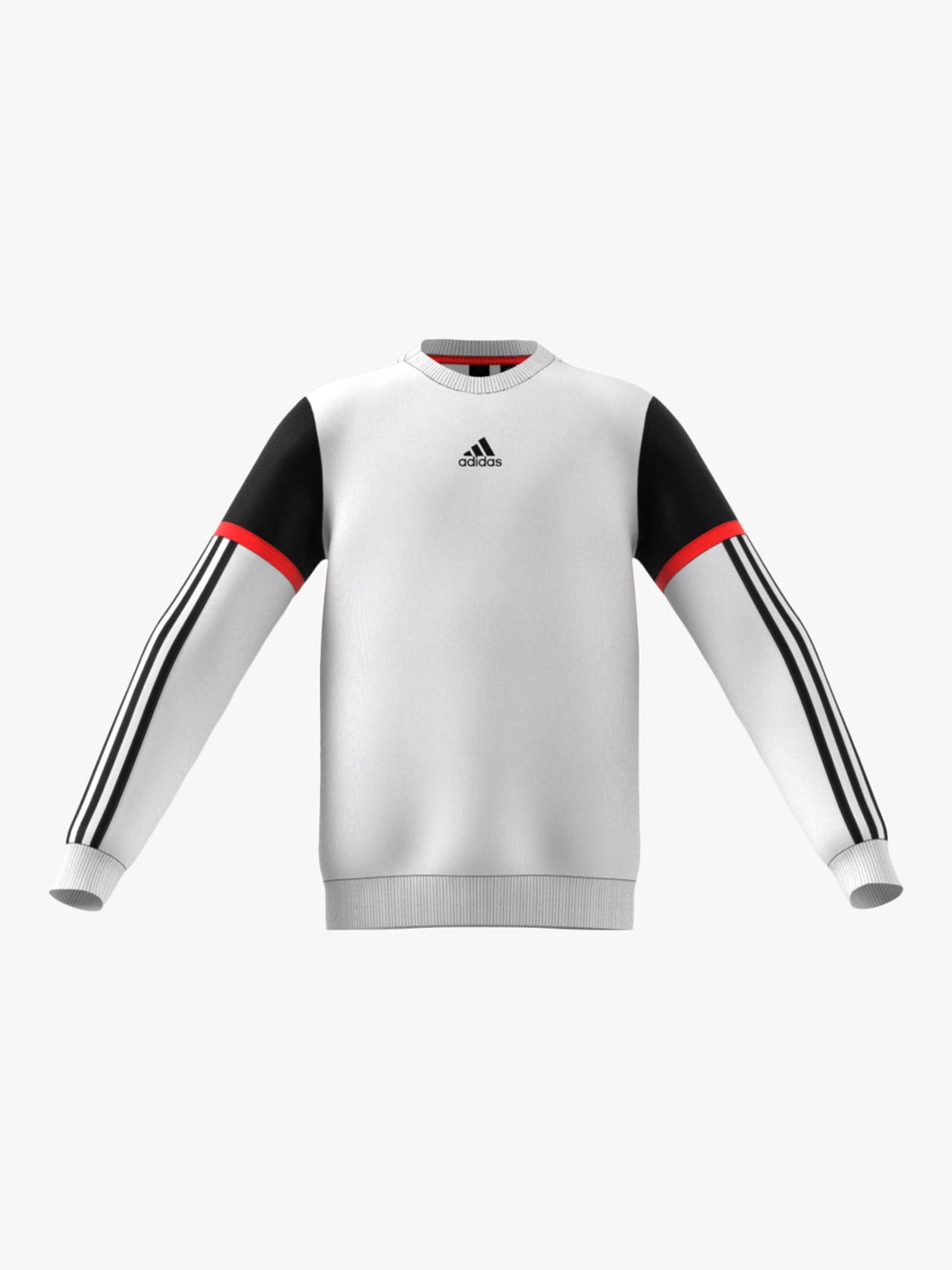 Image of adidas Boys Bold Block Crew Sweatshirt WhiteBlack