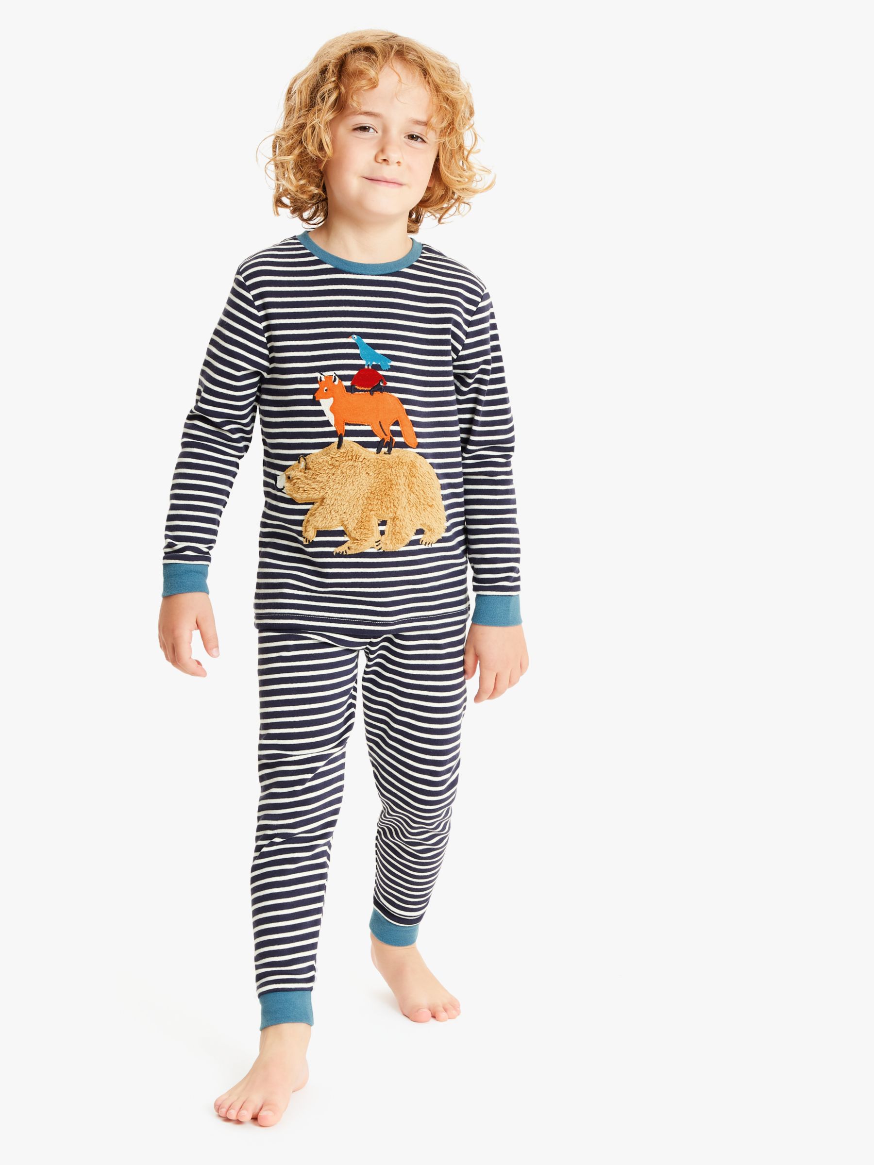 Image of John Lewis and Partners Boys Bear Print Pyjamas Pack of 2 BlueMulti