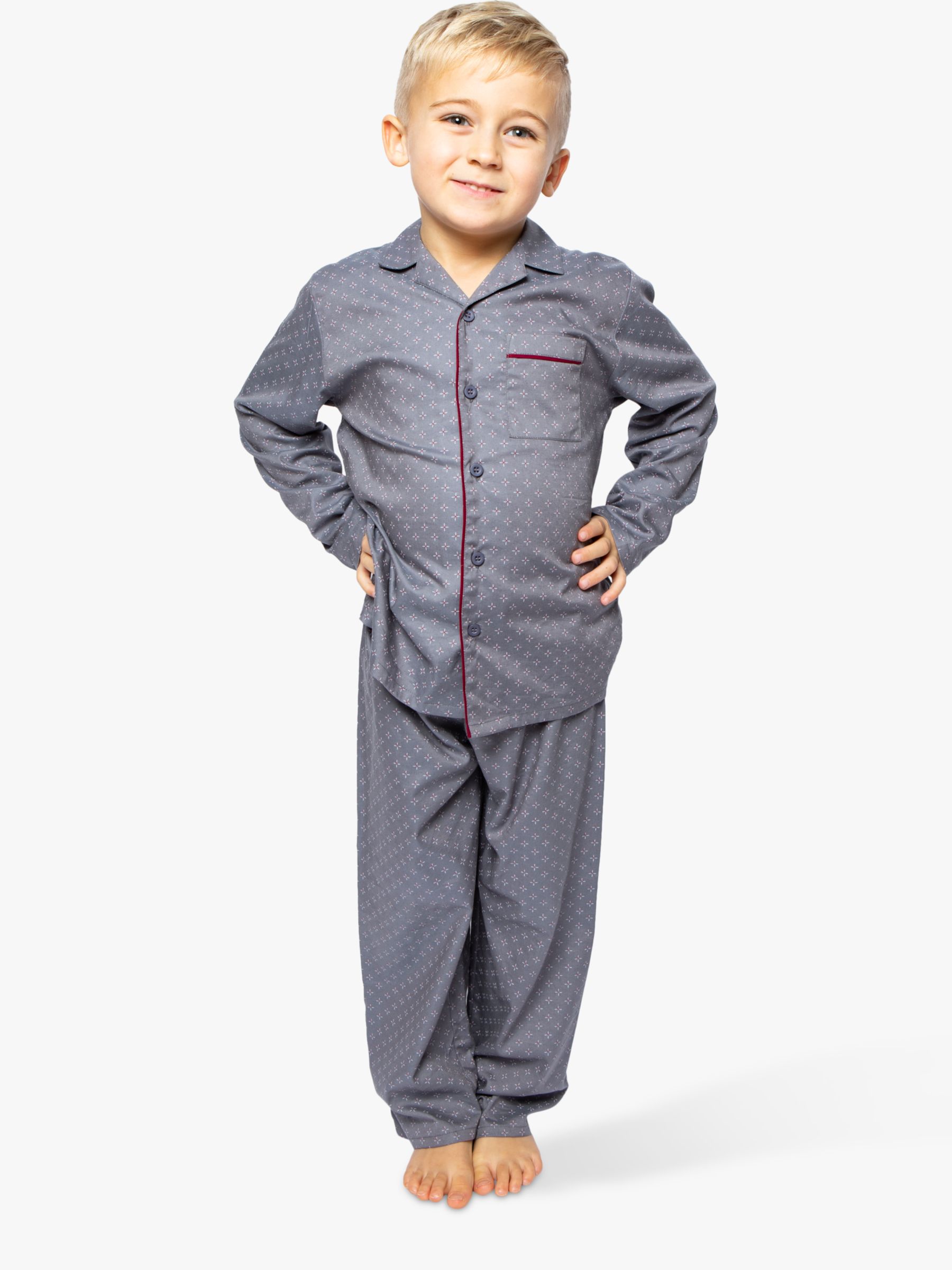 Image of Cyberjammies Boys Tile Print Pyjamas Grey