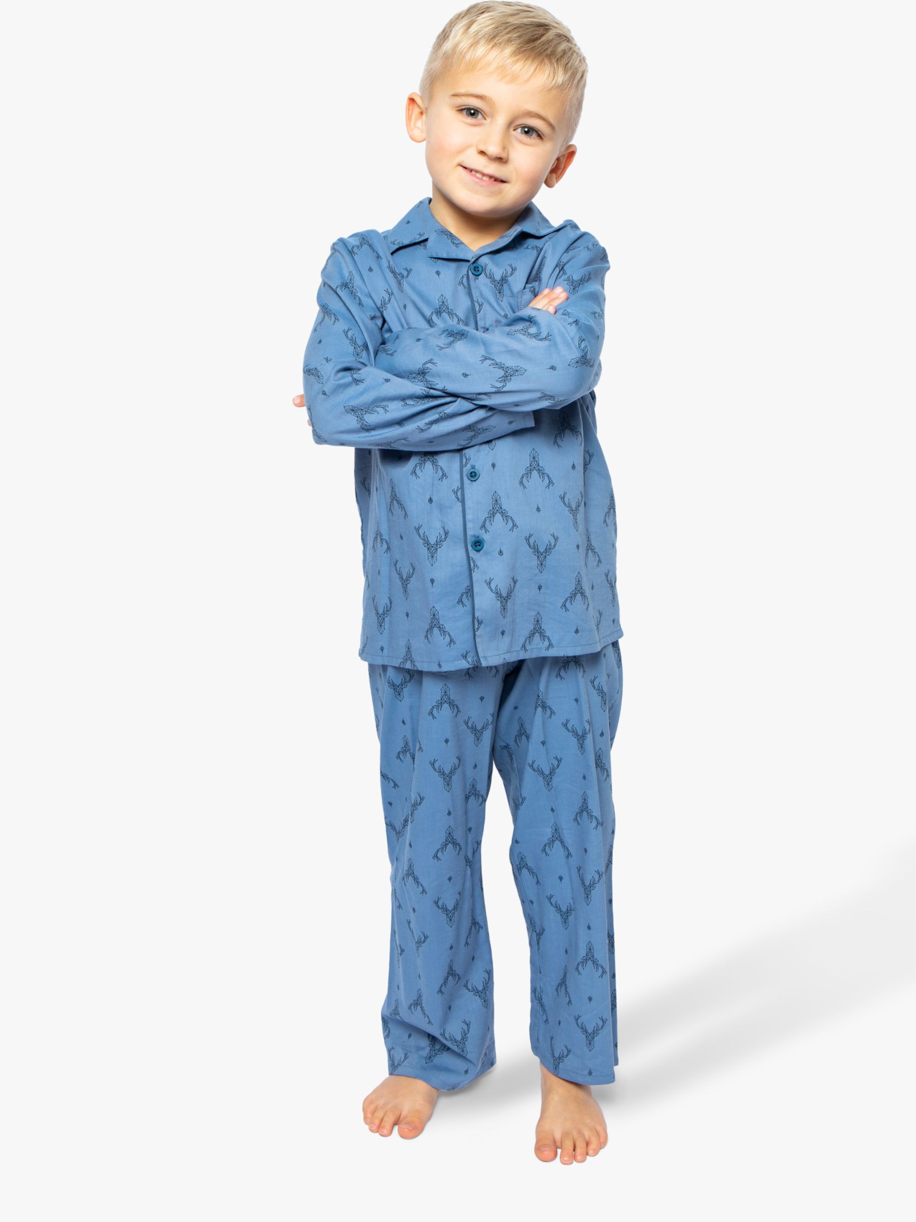 Image of Cyberjammies Boys Stag Print Pyjamas Blue