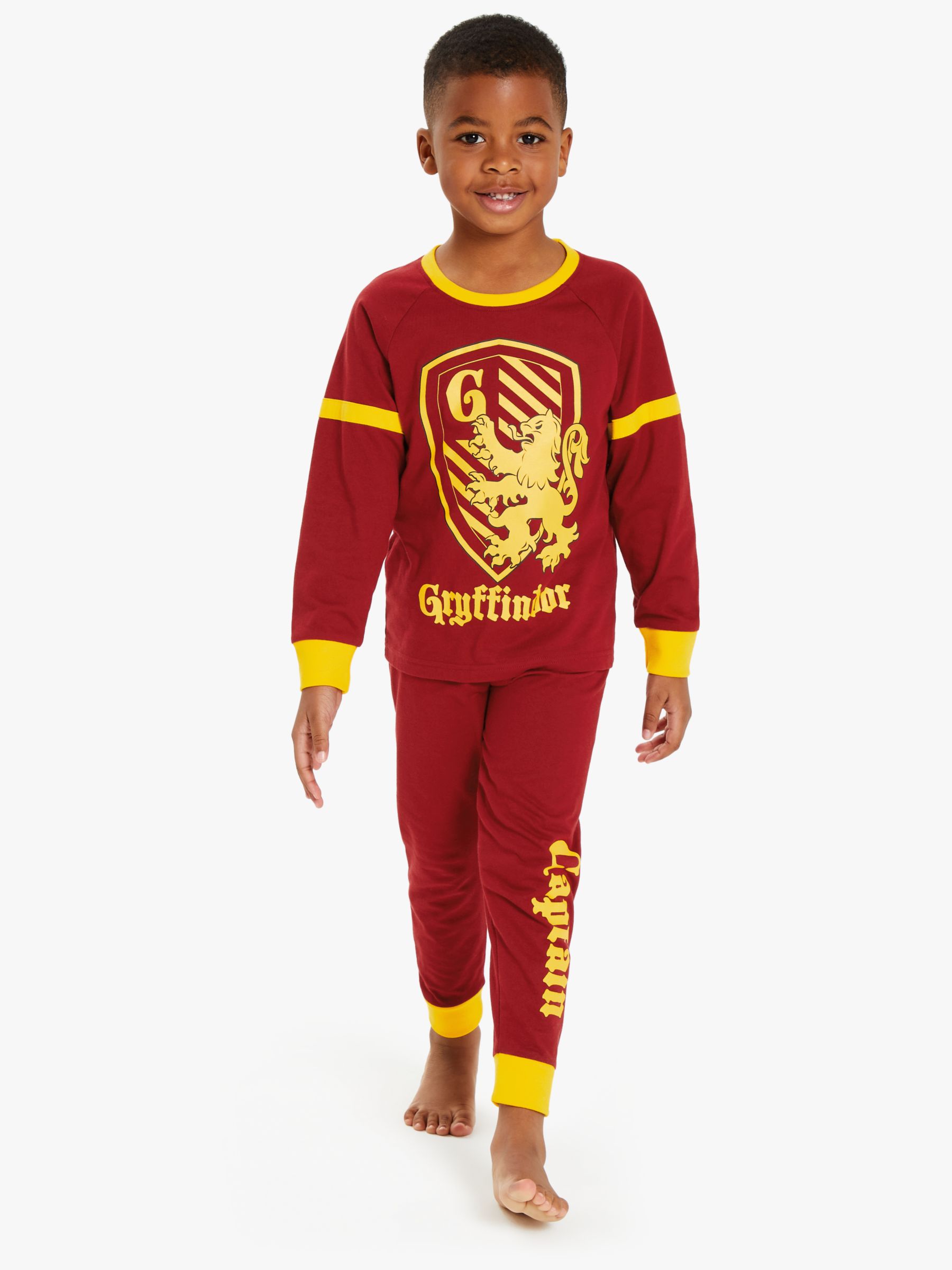 Image of John Lewis and Partners Boys Gyffindor Quidditch Captain Print Pyjamas Red