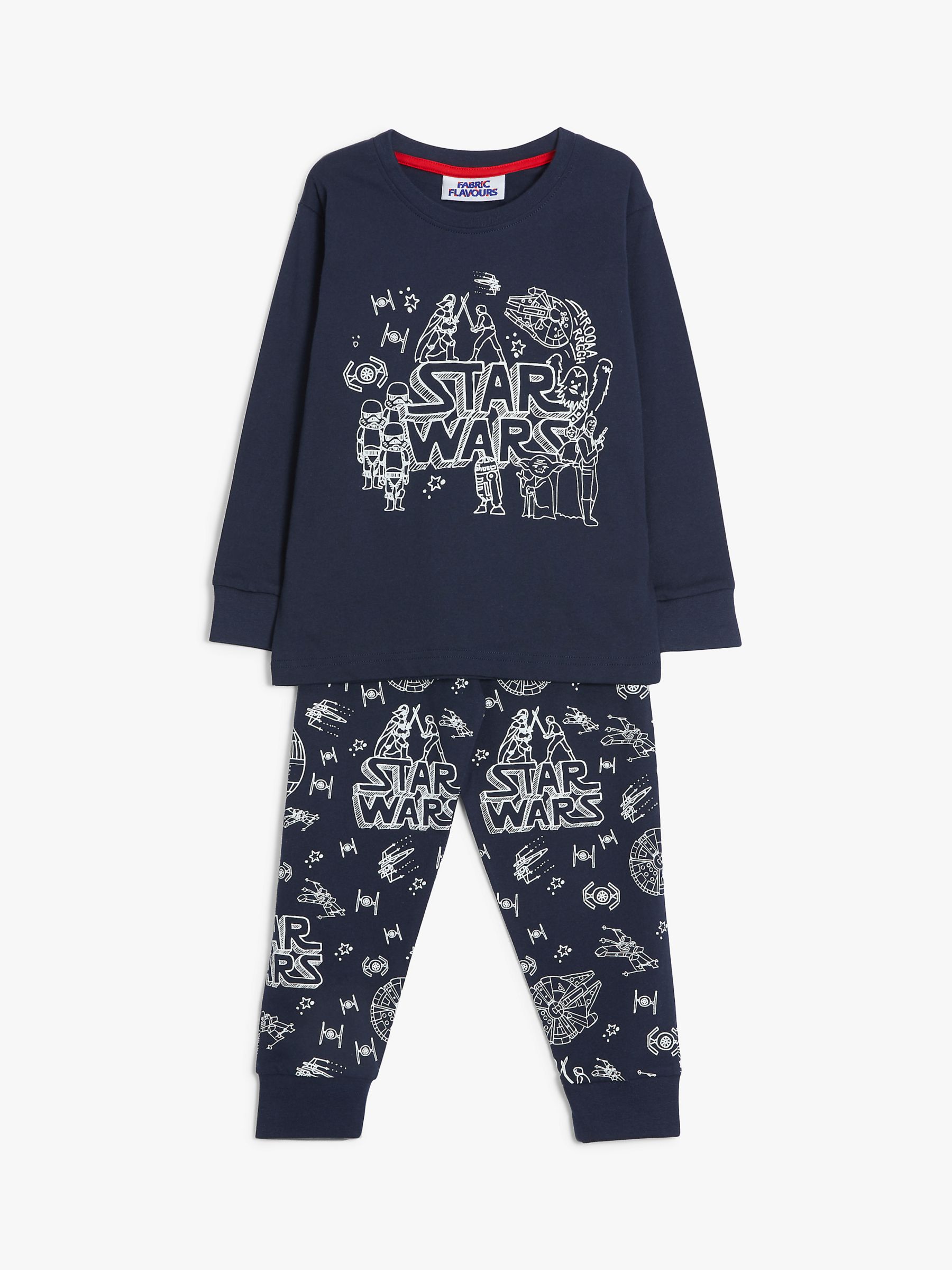 Image of Star Wars Boys Glow In The Dark Pyjamas Navy