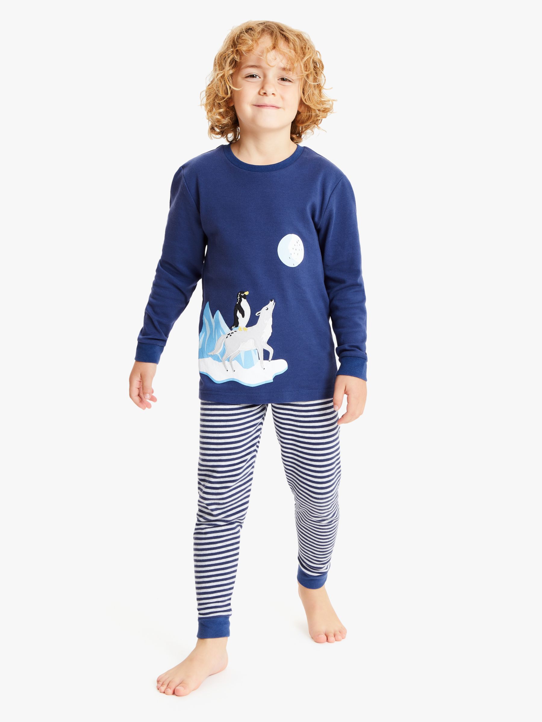 Image of John Lewis and Partners Boys Arctic Animal Pyjamas Pack of 2 Blue
