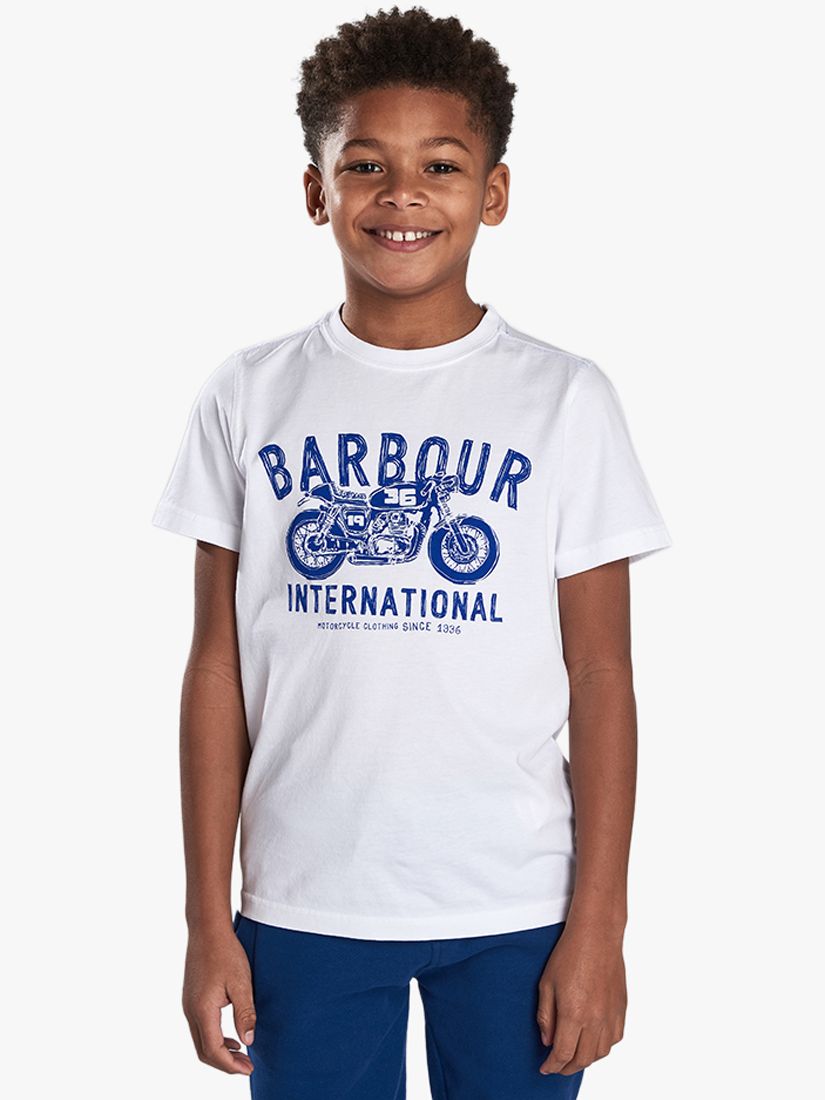 Image of Barbour International Boys Motorbike Cotton TShirt White