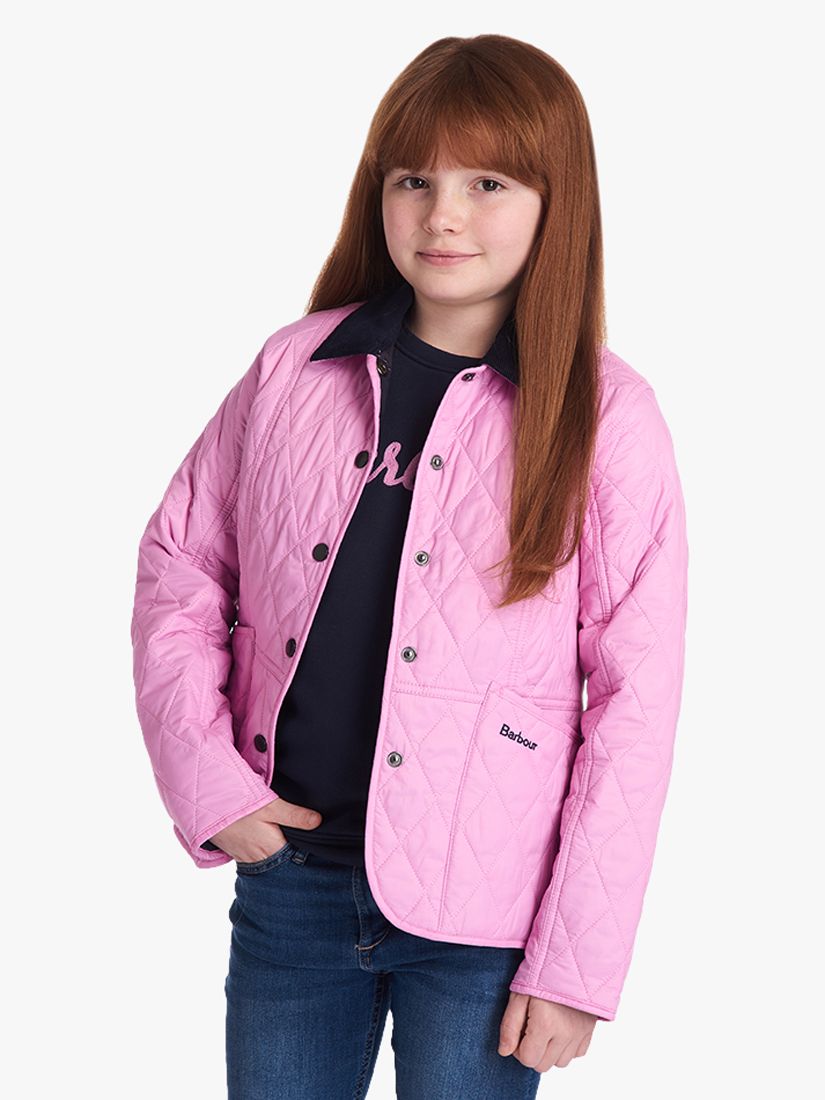 Image of Barbour Girls Liddesdale Quilted Jacket Pink