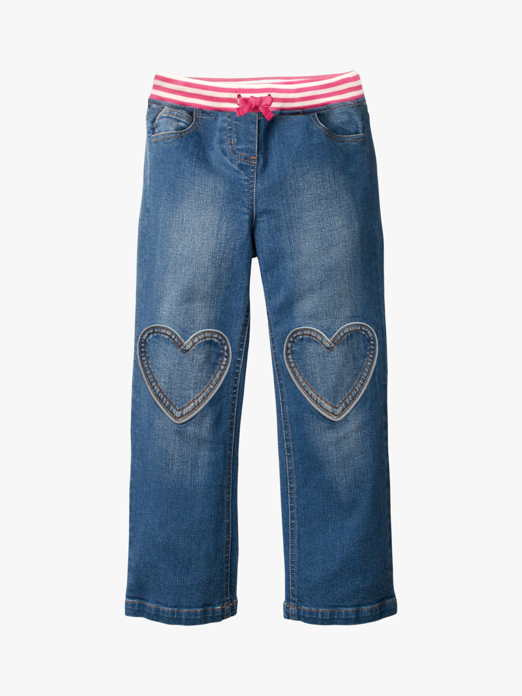 Image of Mini Boden Girls Heart Patch Jeans Denim