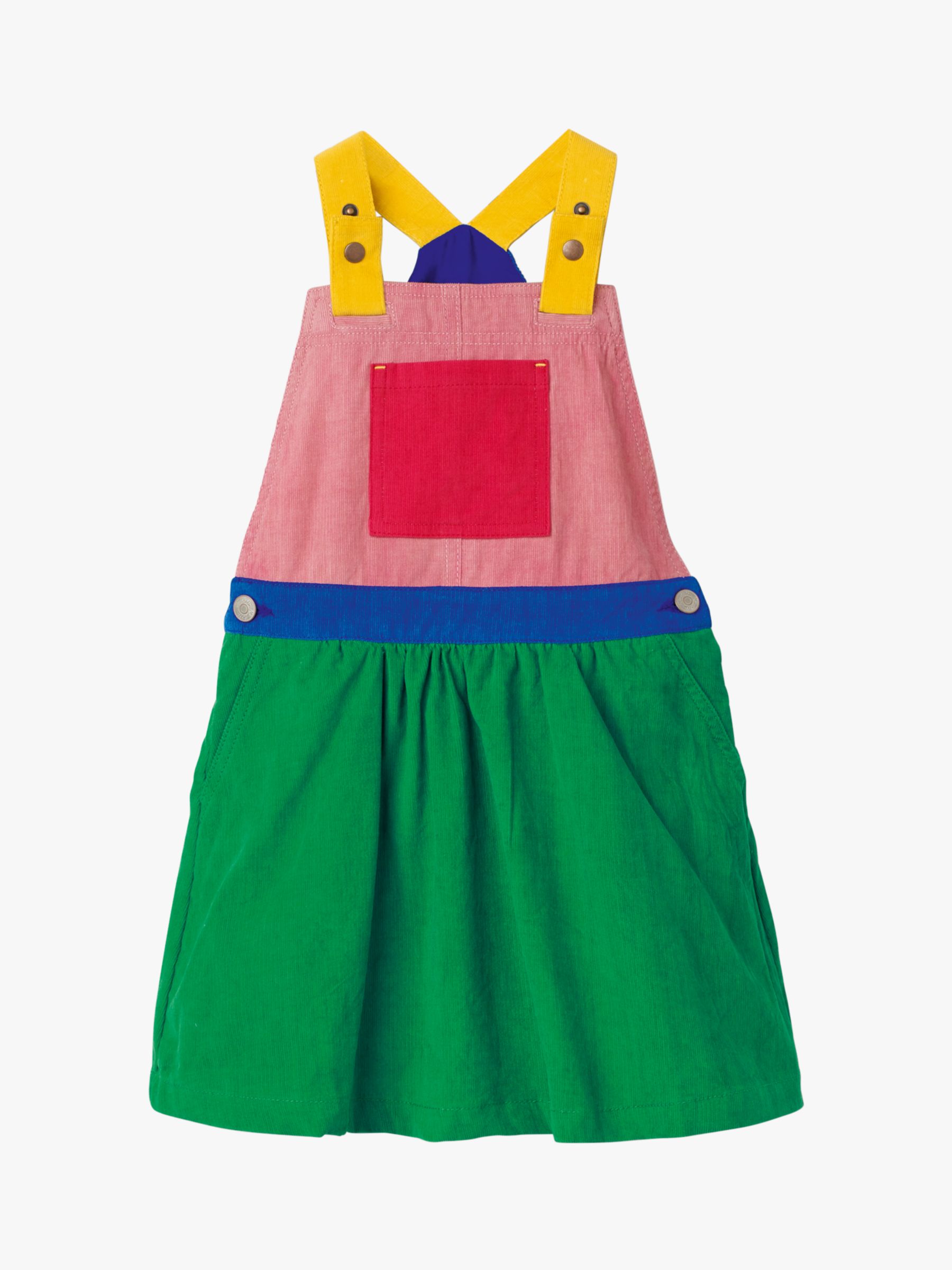 Image of Mini Boden Girls Woven Dungaree Dress Multi