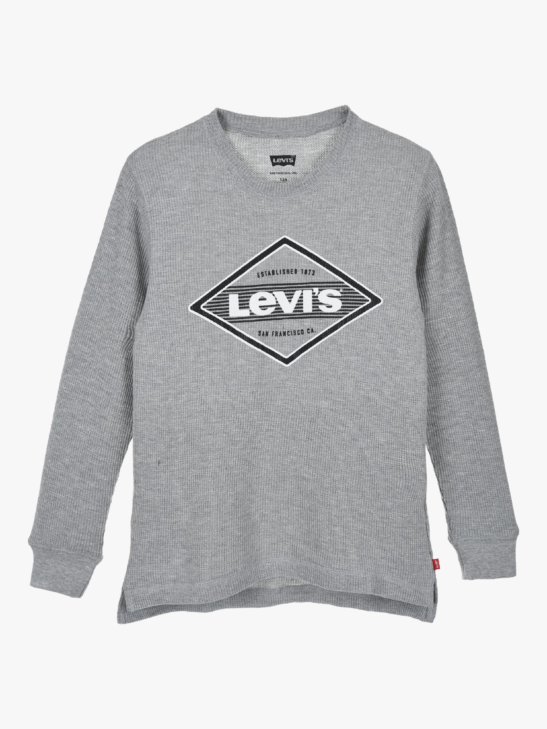 Image of Levis Boys Thermal Long Sleeve TShirt Grey
