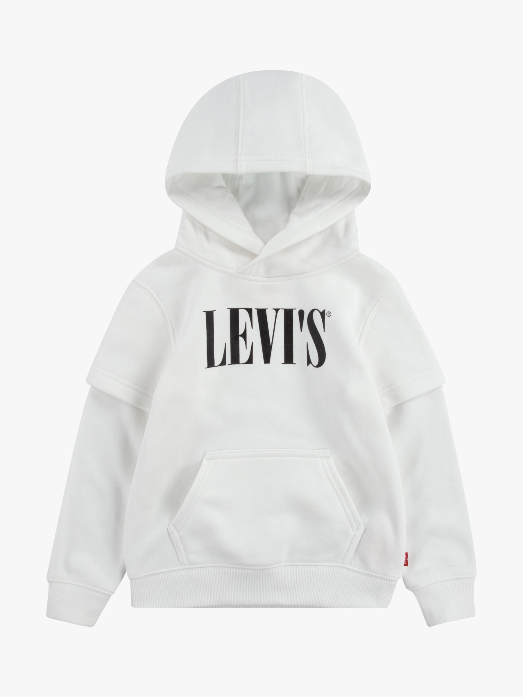 Image of Levis Boys Tiered Sleeve Hoodie White