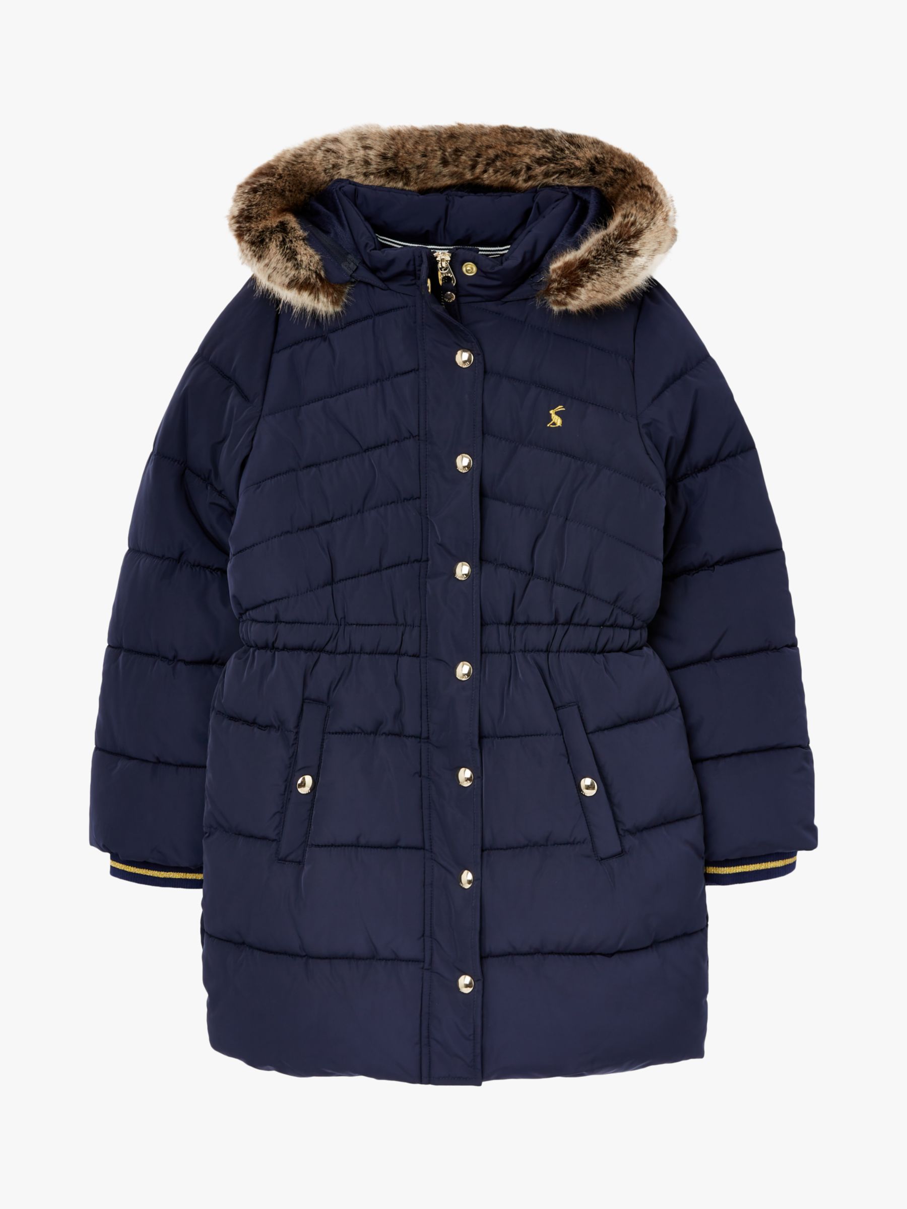 Image of Little Joule Girls Hartwell Mid Length Padded Coat Navy