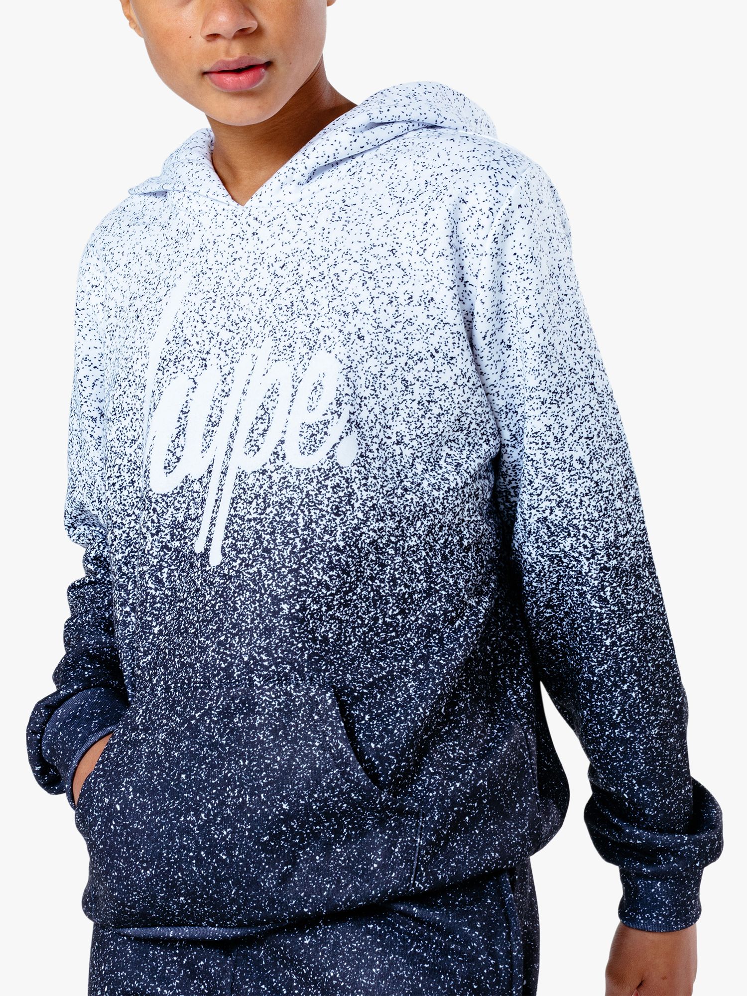 Image of Hype Boys Speckle Fade Hoodie WhiteBlue