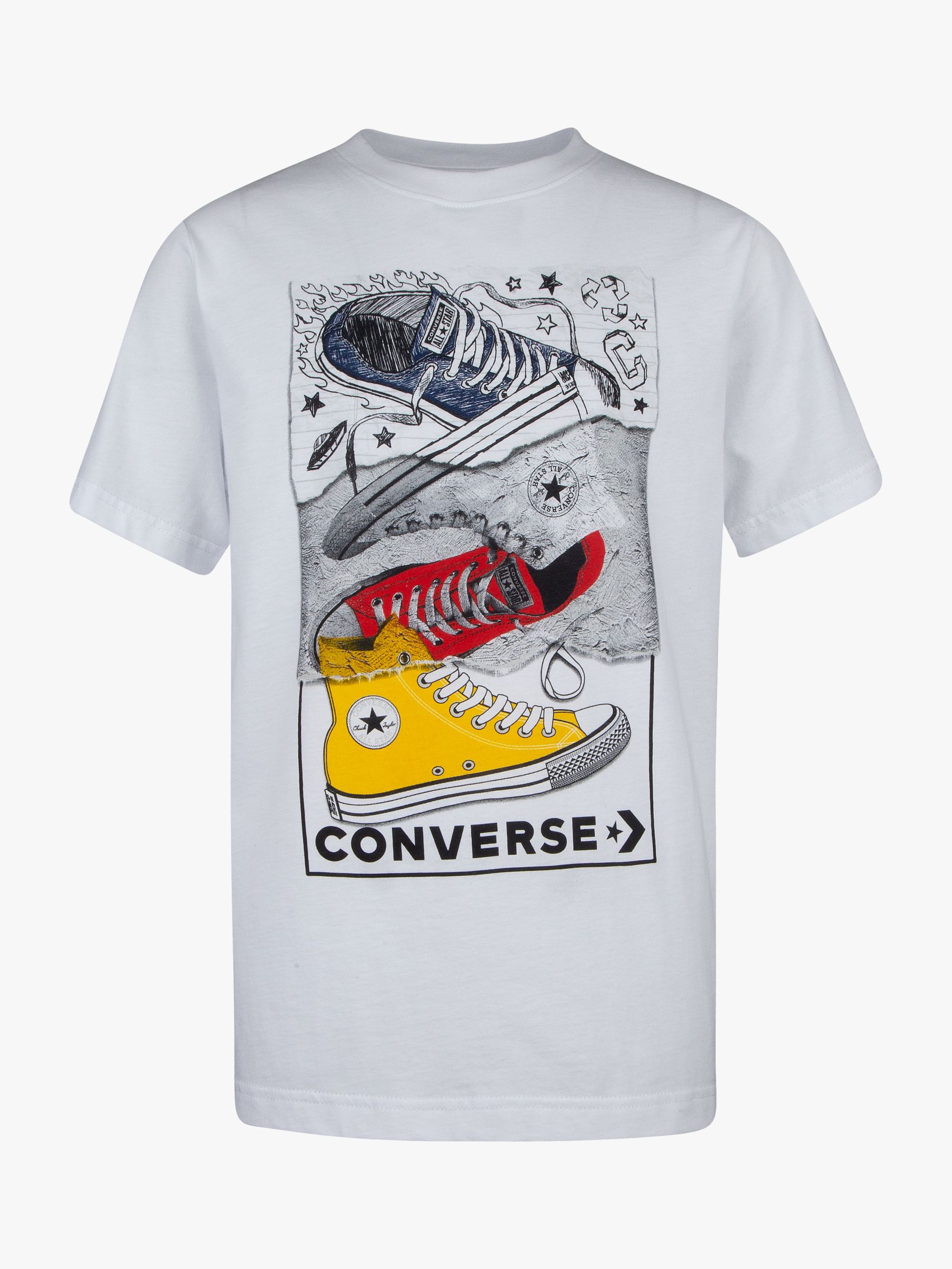 Image of Converse Boys Sneaker Stack Graphic TShirt White