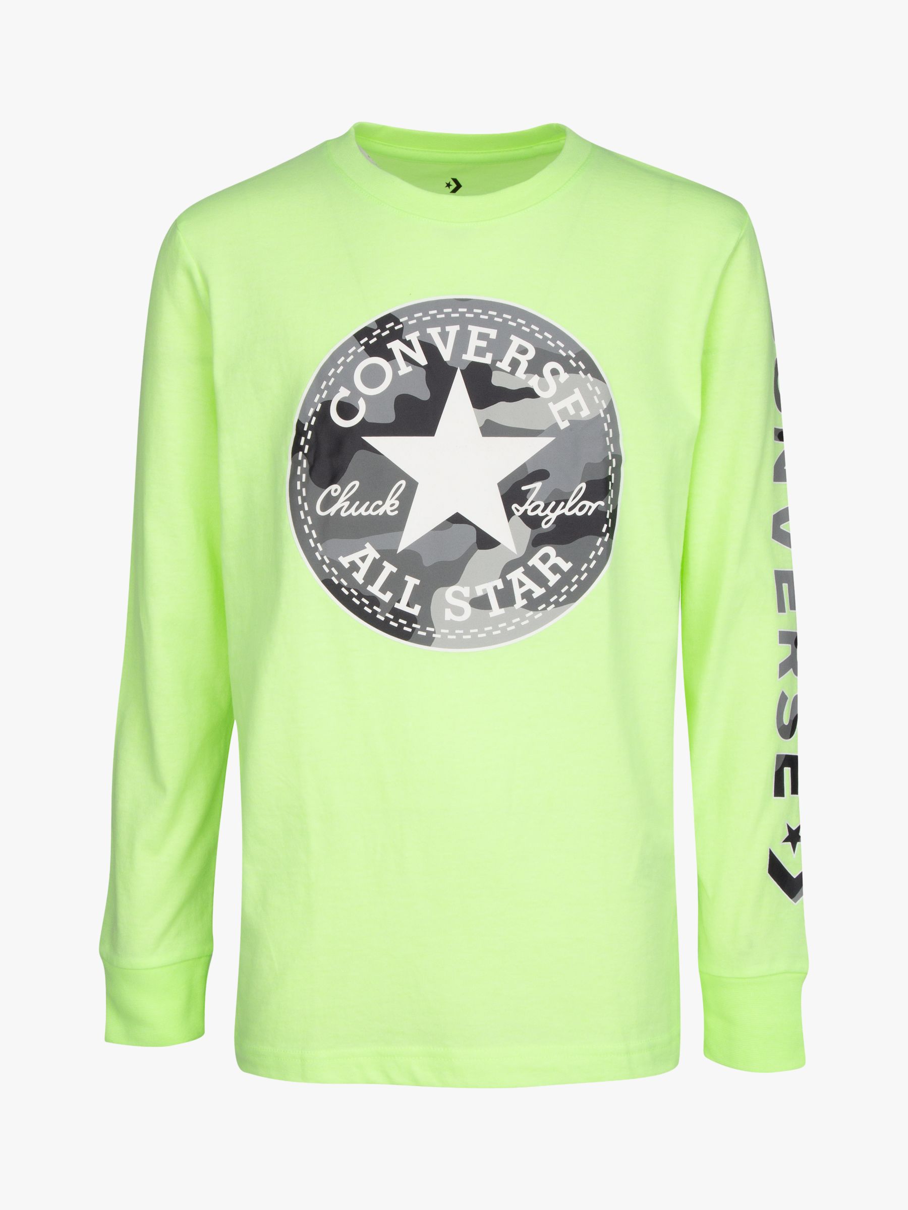 Image of Converse Boys Camo Chuck Patch LongSleeve Top Lime Green