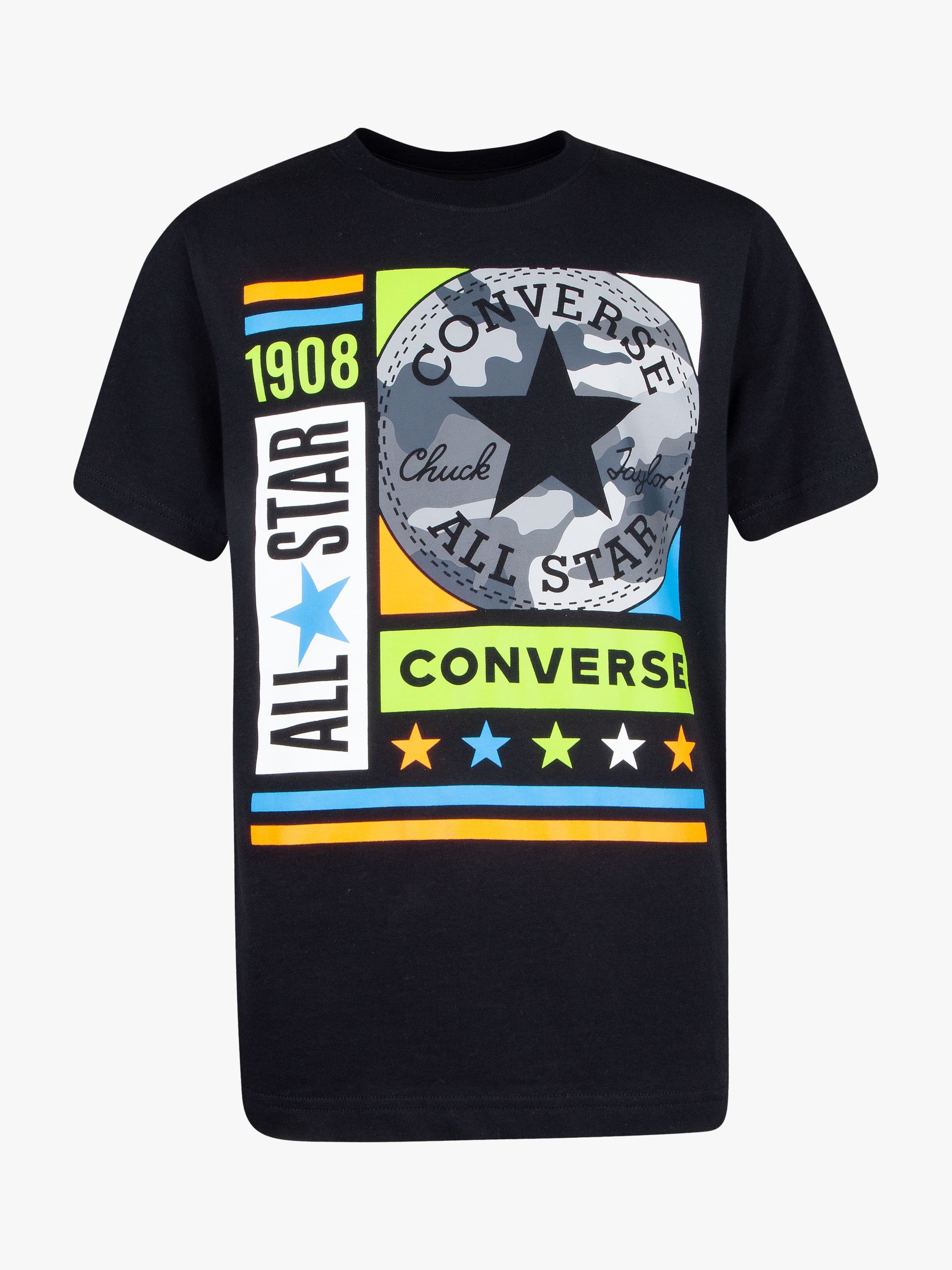 Image of Converse Boys Camo Mixed Box Graphic TShirt Black