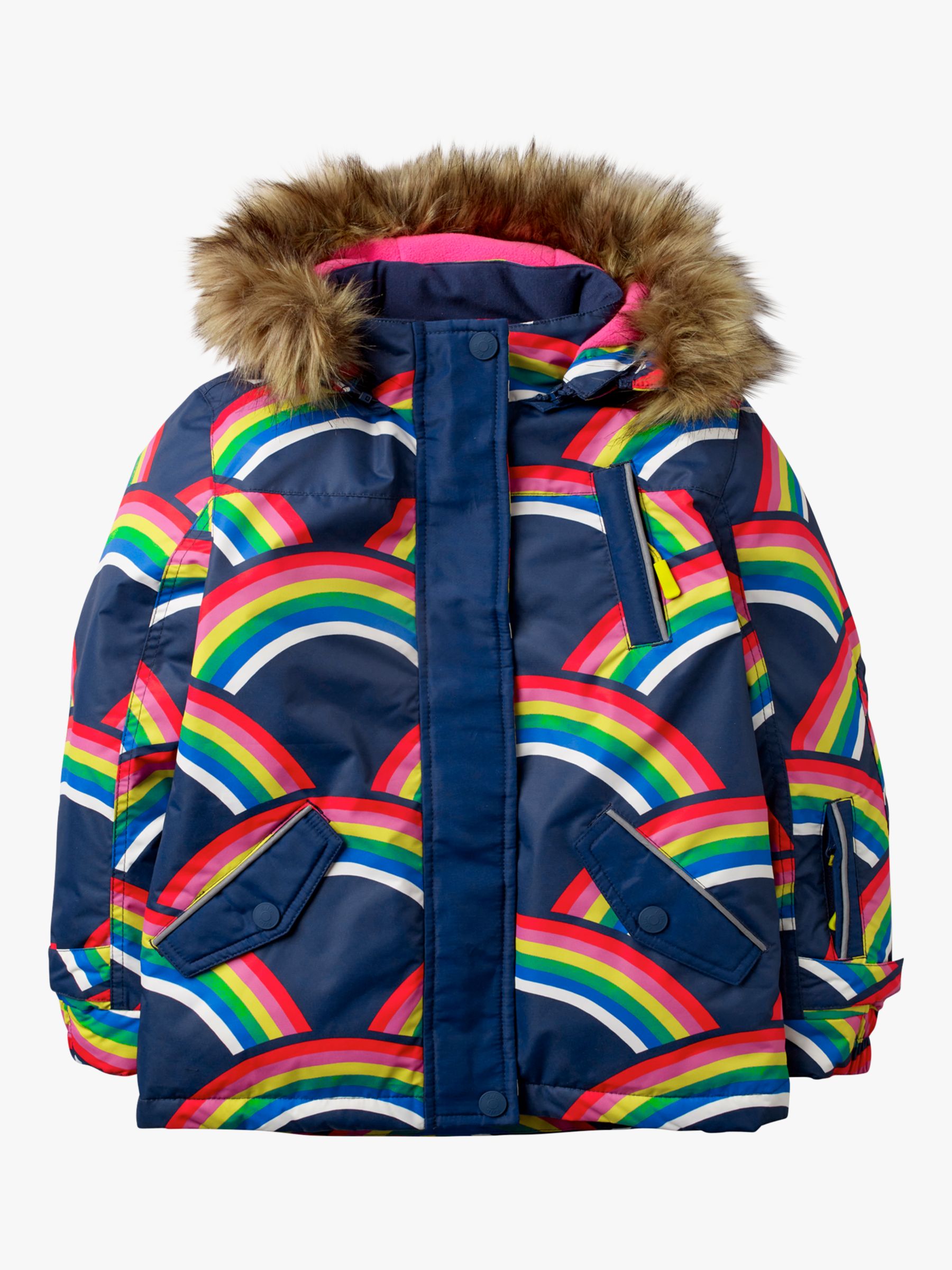 Image of Mini Boden Girls AllWeather Waterproof Rainbow Jacket Navy