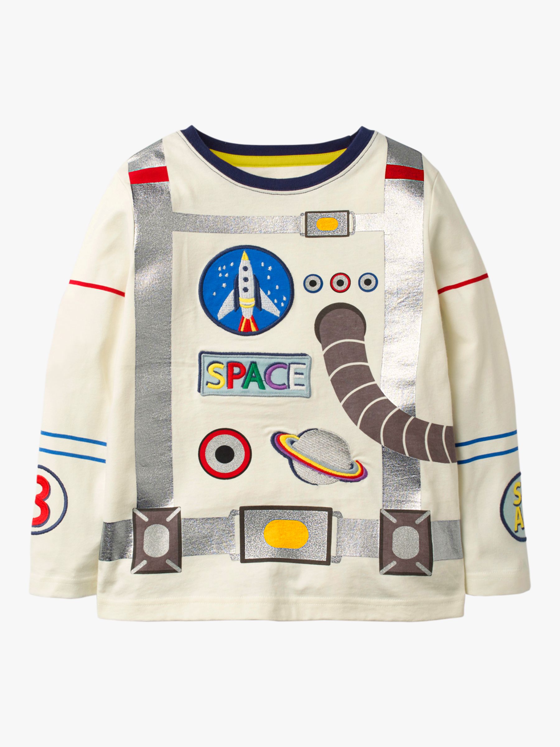 Image of Mini Boden Boys Appliqu Astronaut TShirt Ivory