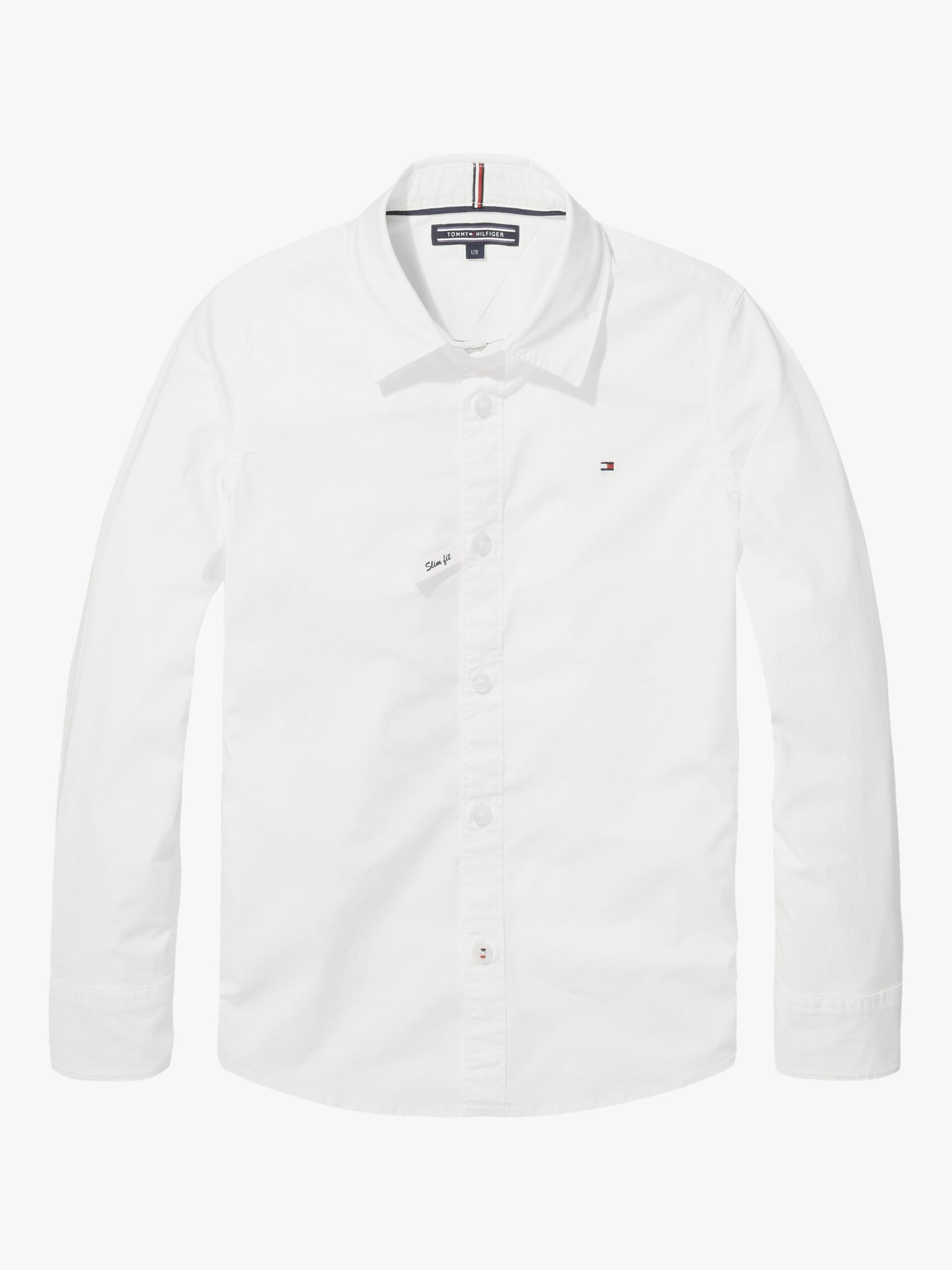 Image of Tommy Hilfiger Boys Organic Cotton Stretch Slim Fit Poplin Shirt