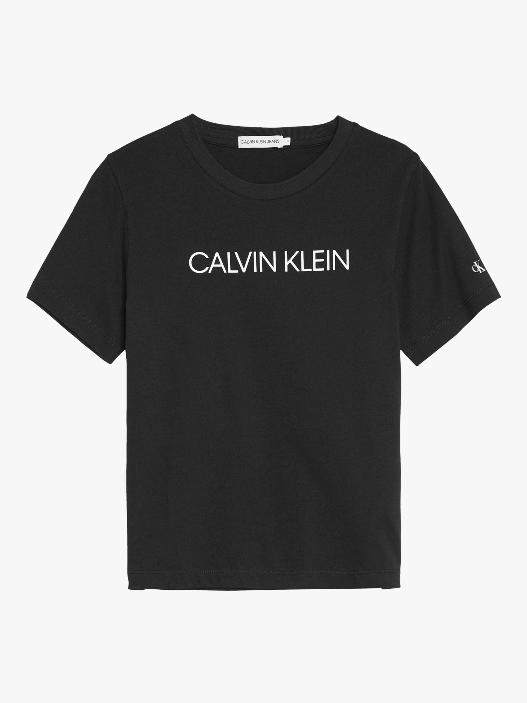 Image of Calvin Klein Boys Organic Cotton Institutional Logo TShirt CK Black
