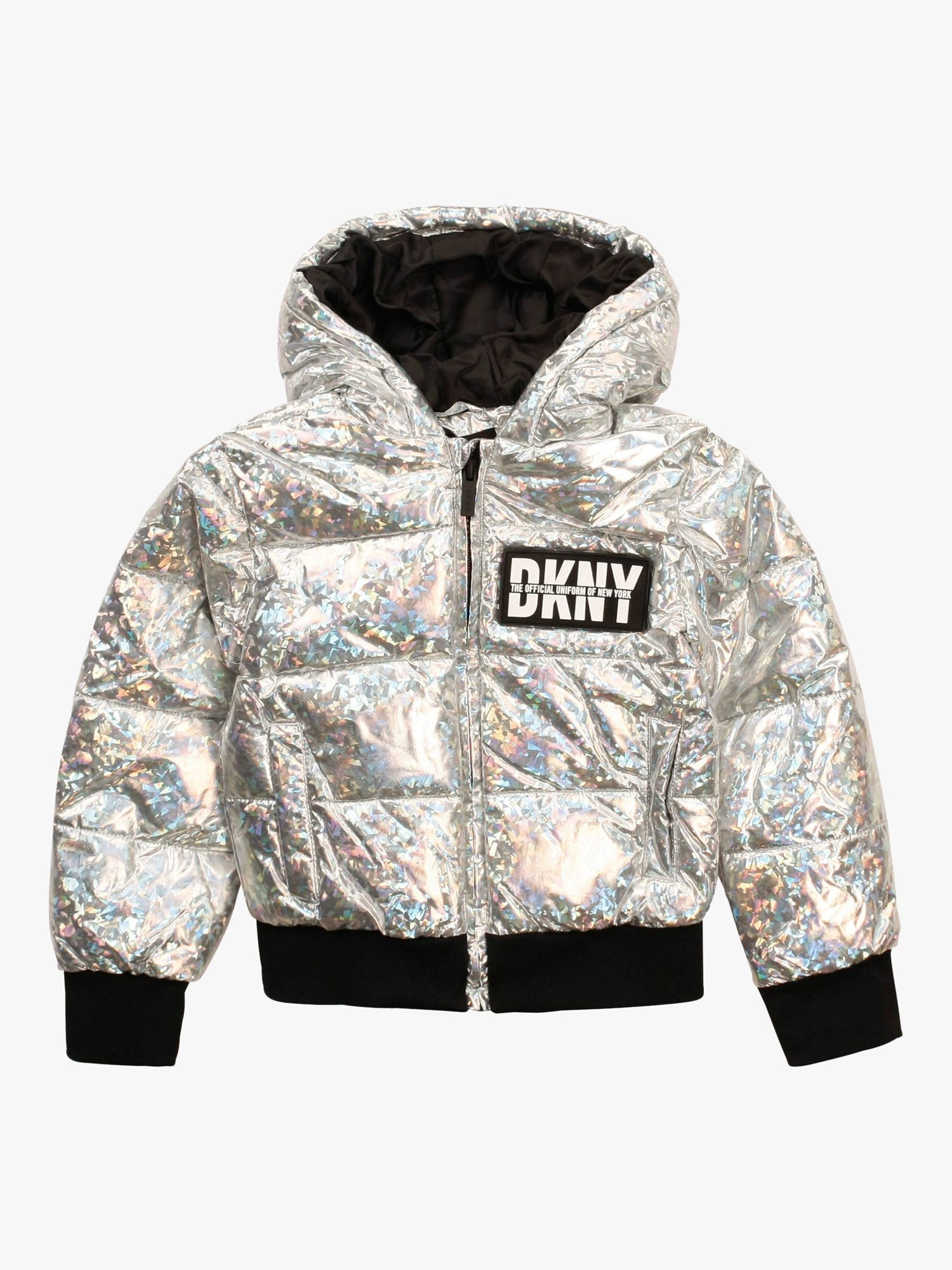 Image of DKNY Girls Puffer Jacket Light Grey