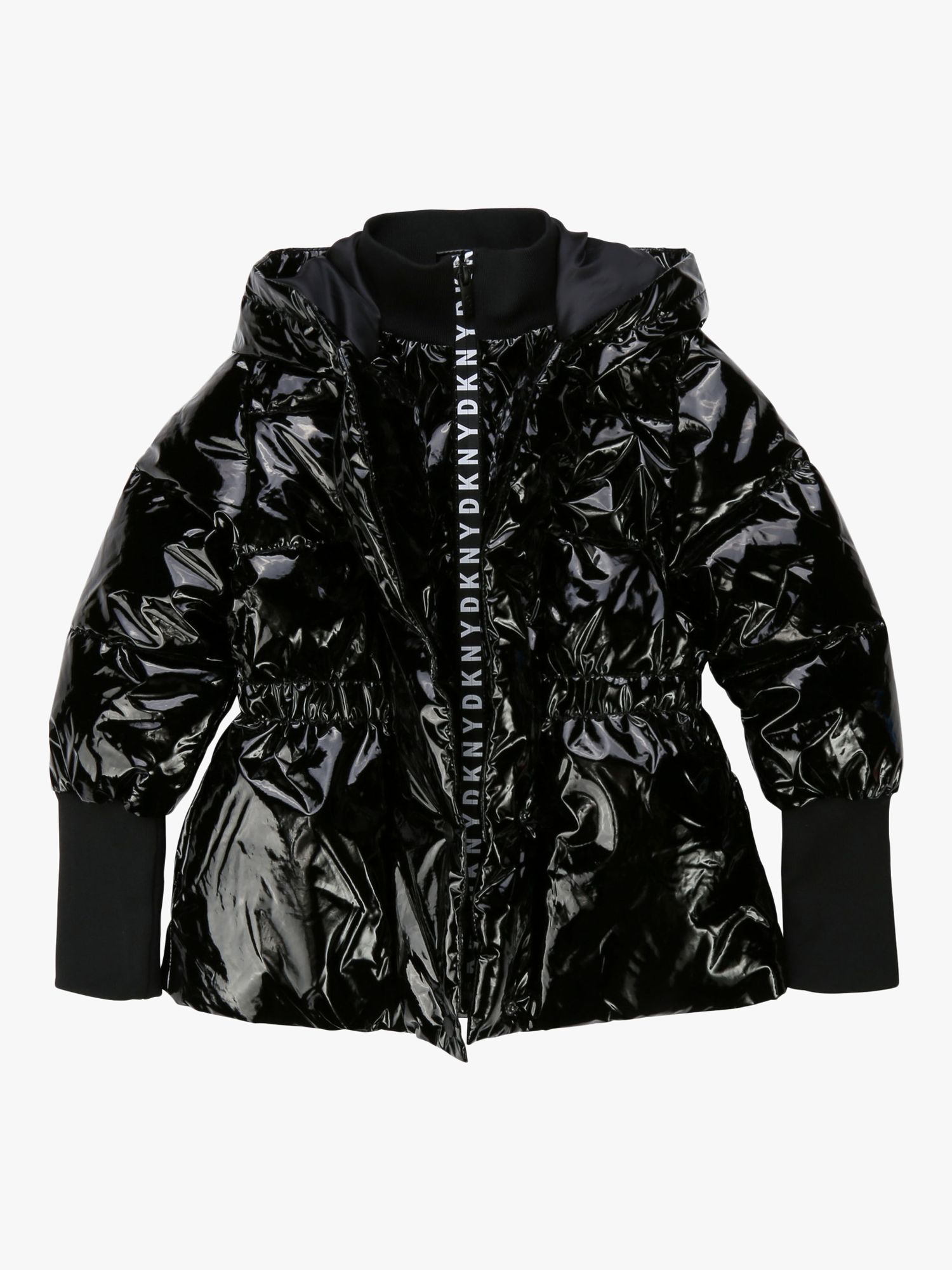 Image of DKNY Girls Water Repellent Hooded Puffer Jacket Black