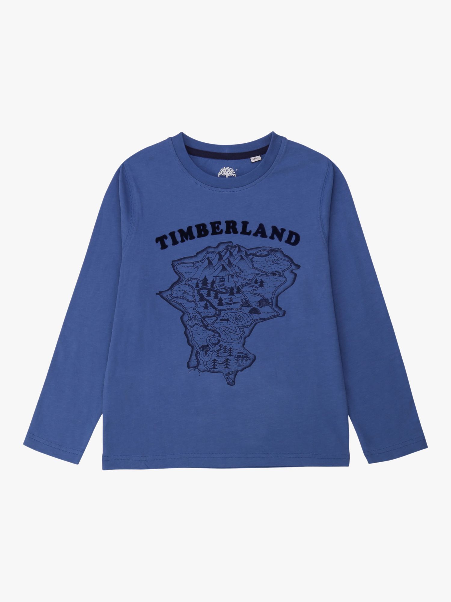 Image of Timberland Boys Cotton Jersey Logo TShirt Blue