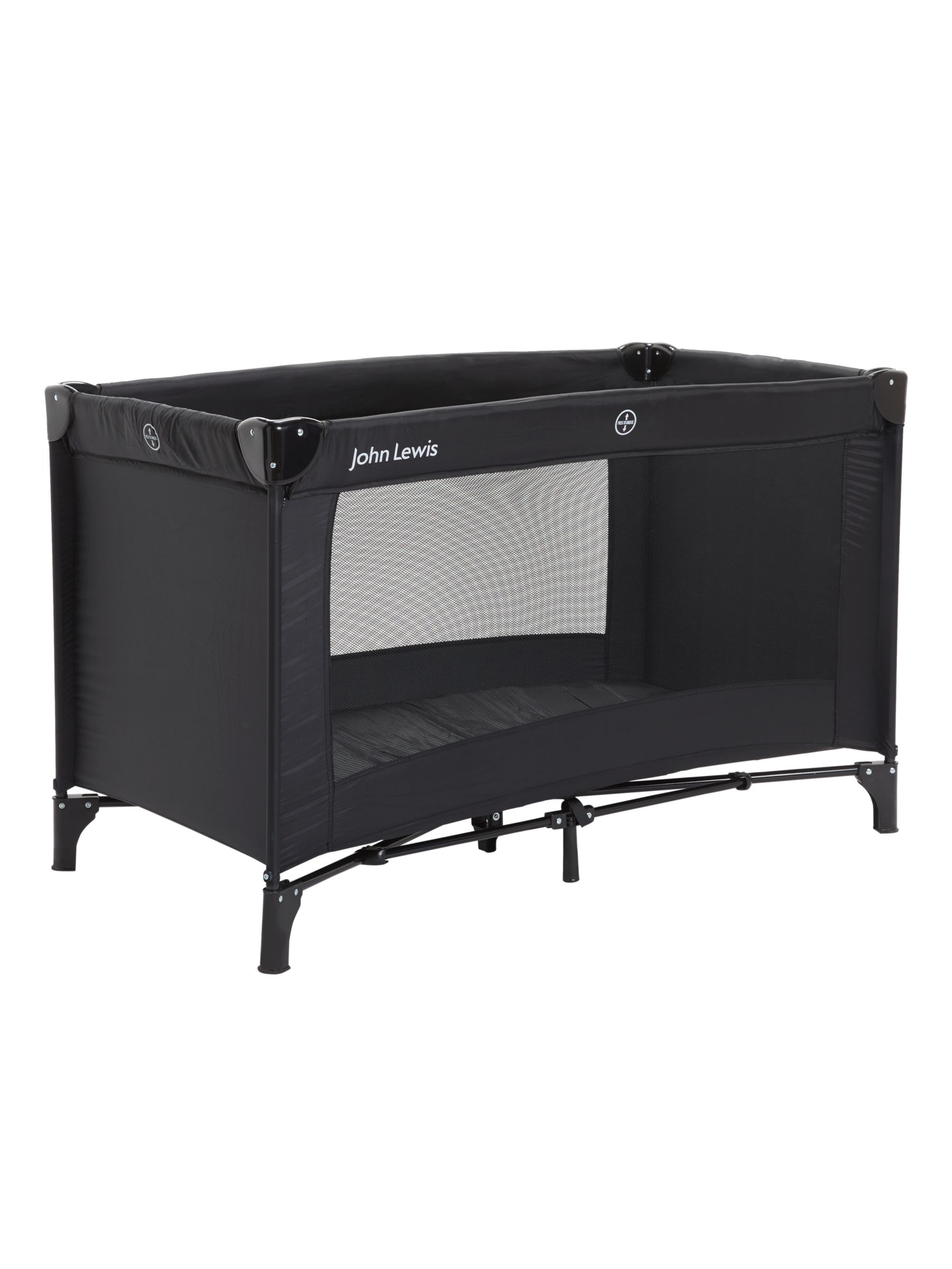 Image of John Lewis and Partners Travel Cot Black