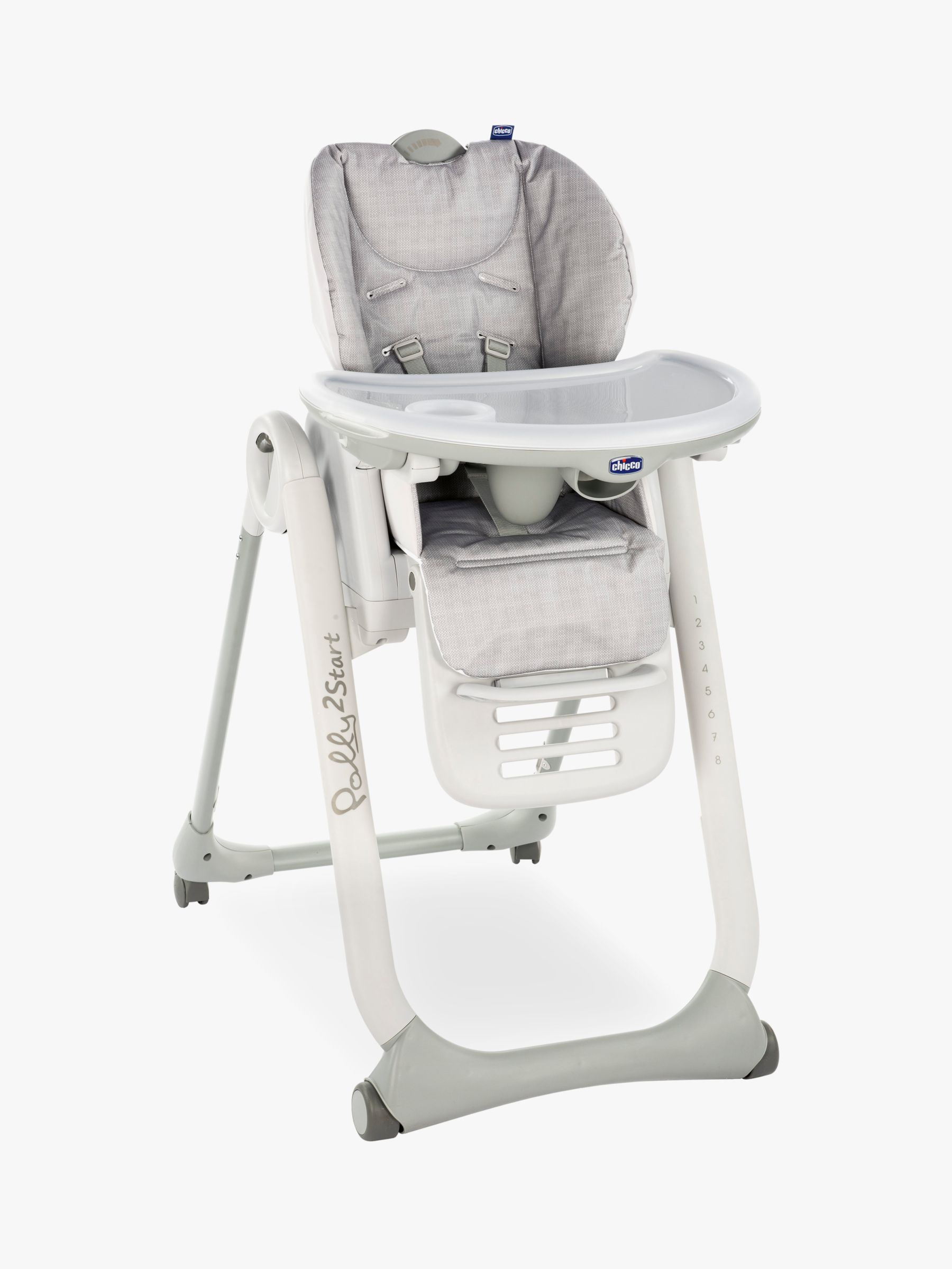 Image of Chicco Polly2Start Happy Highchair Silver