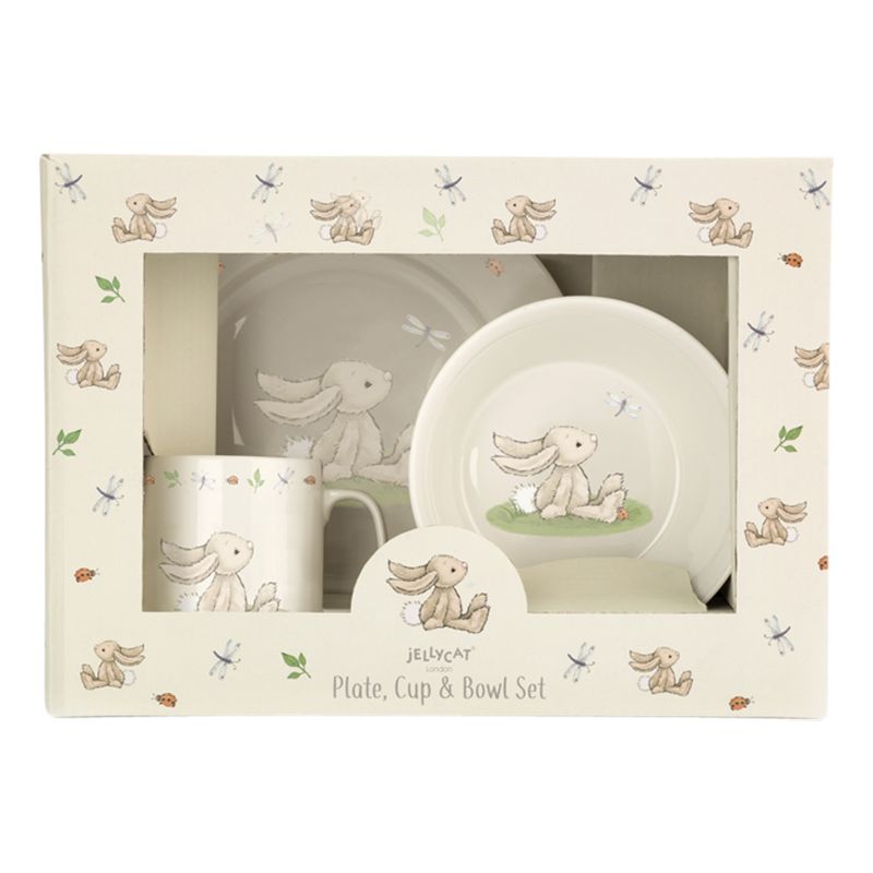 Image of Jellycat Bashful Bunny Plate and Bowl Set
