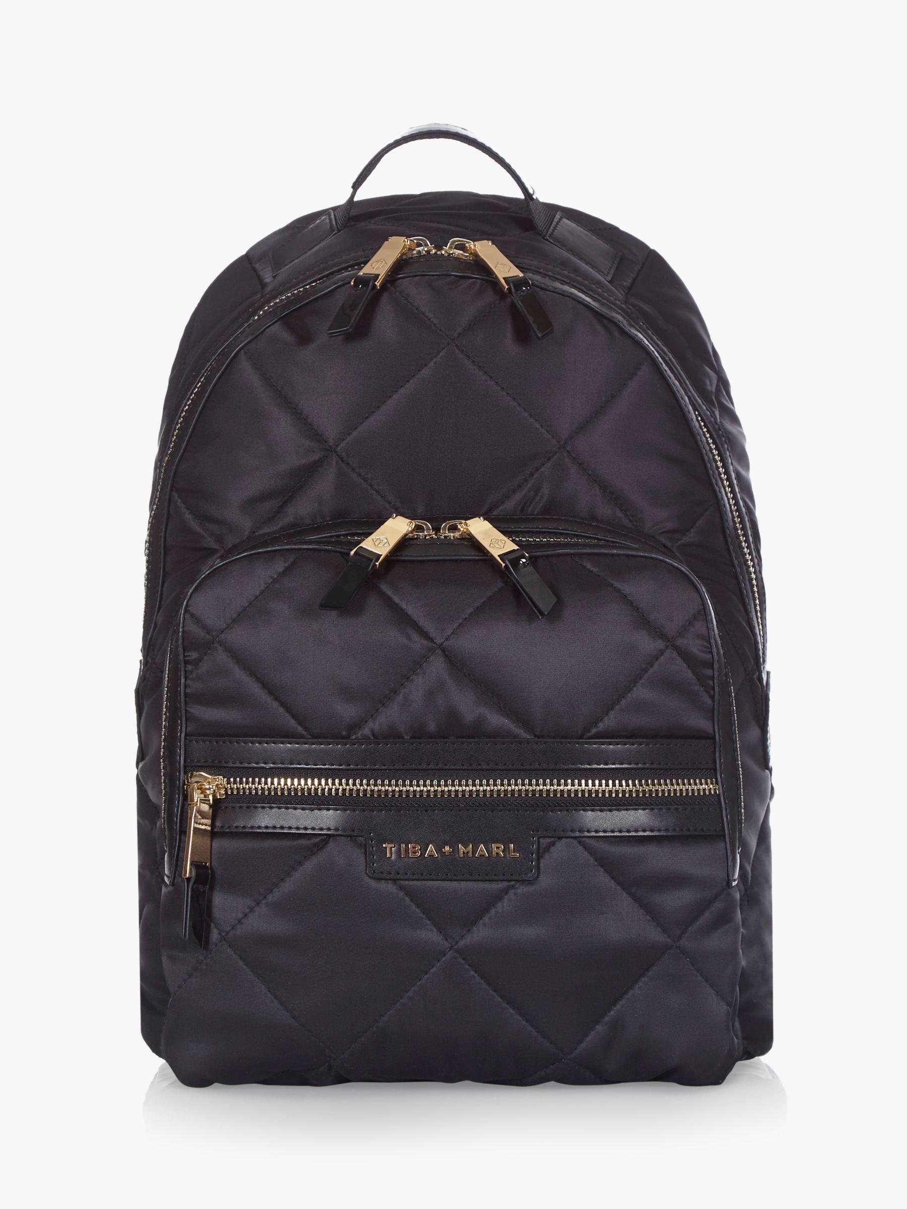 Image of Tiba Marl Elwood Backpack Changing Bag Black Quilt