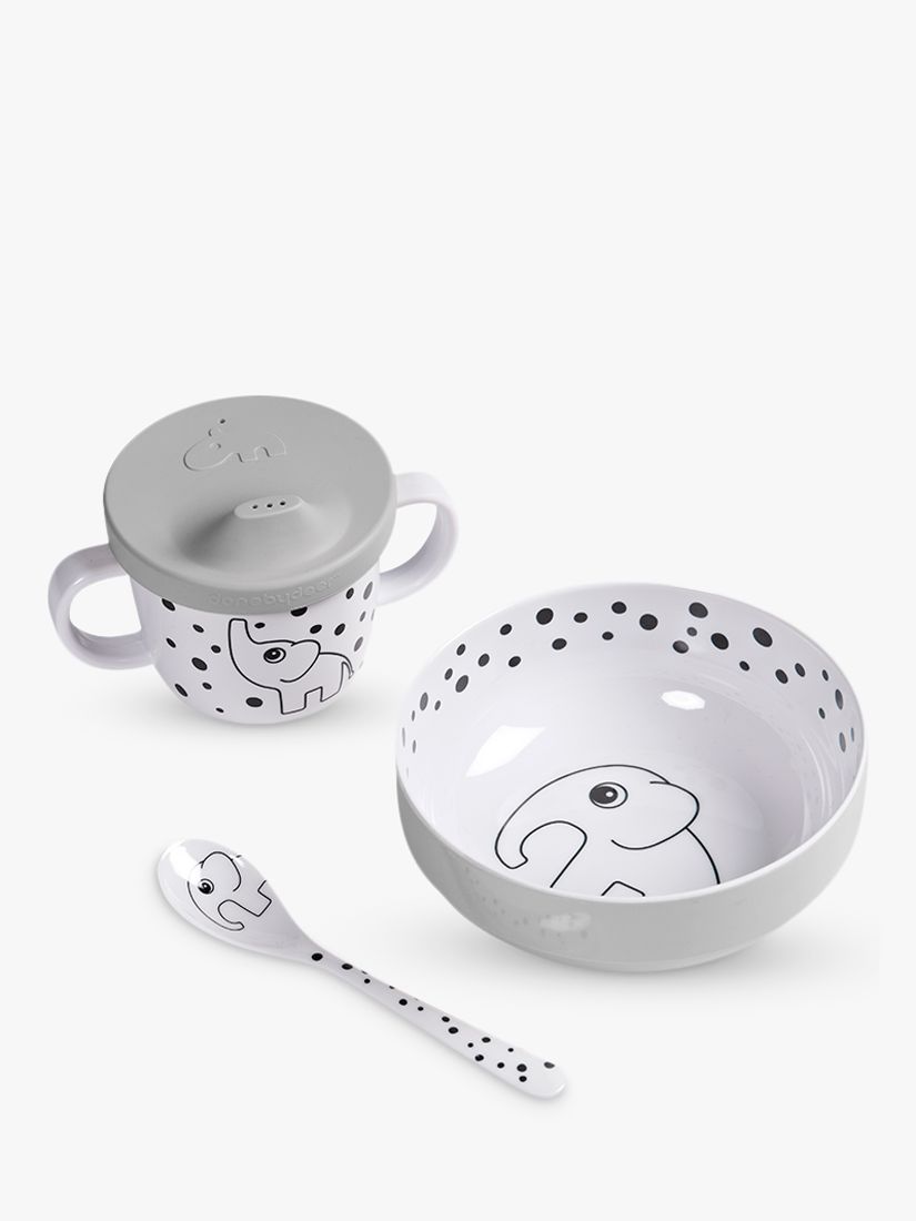 Image of Done by Deer First Meal Sippy Cup Bowl and Spoon Set Grey